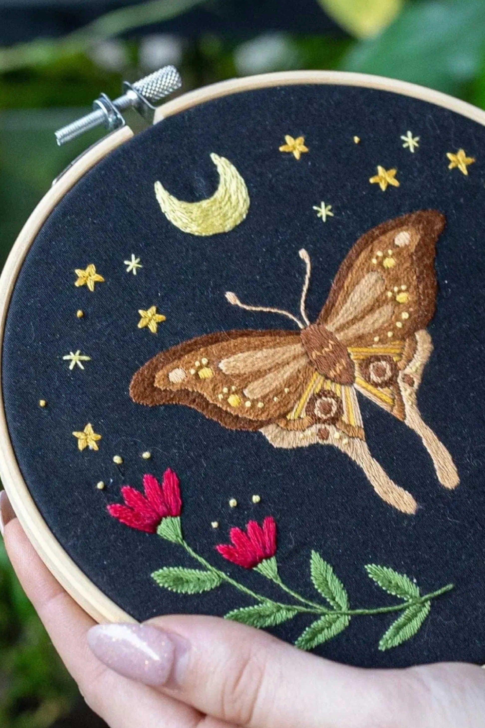 Midnight Moth Embroidery Kit