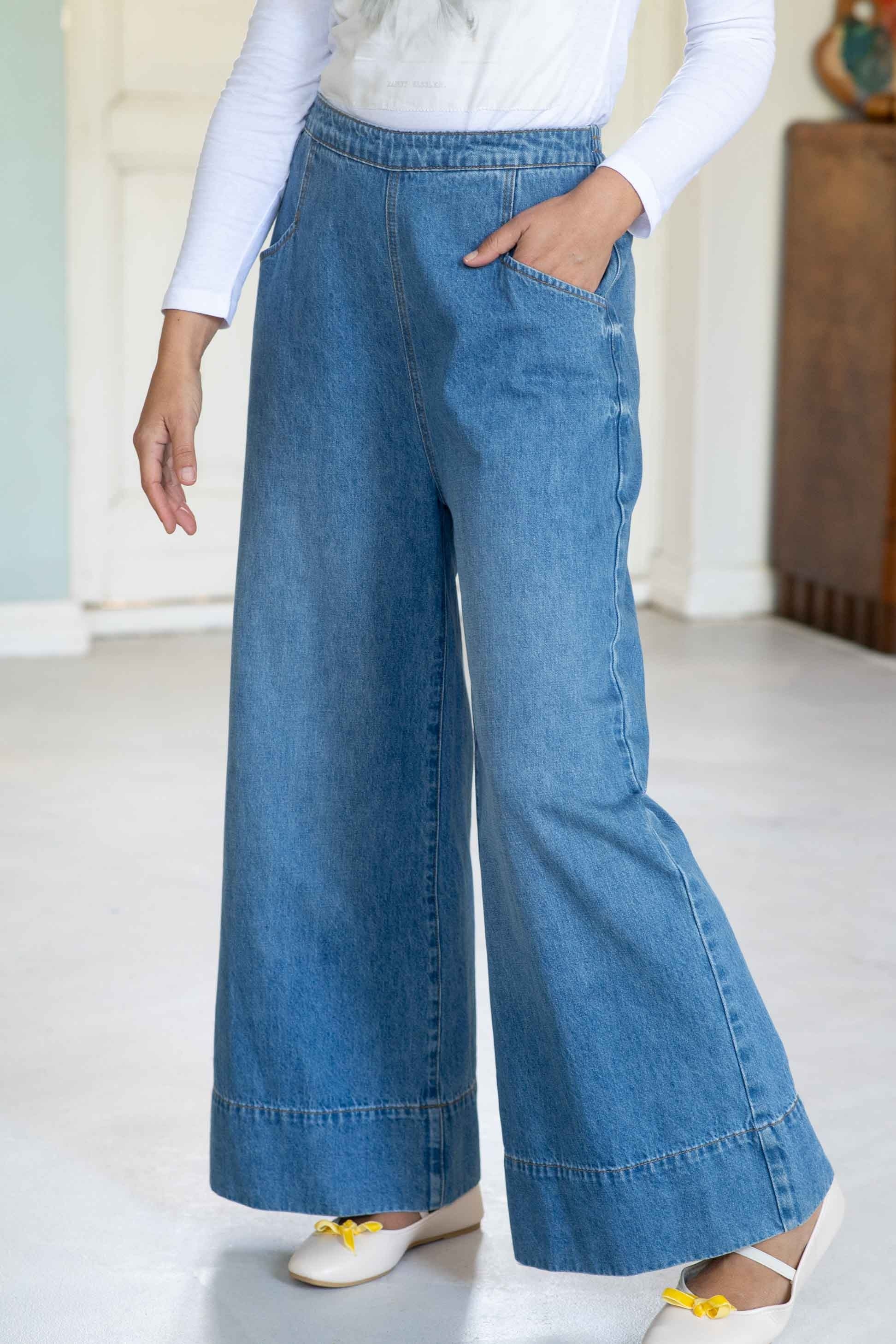 Ollie pant in Denim *organic cotton