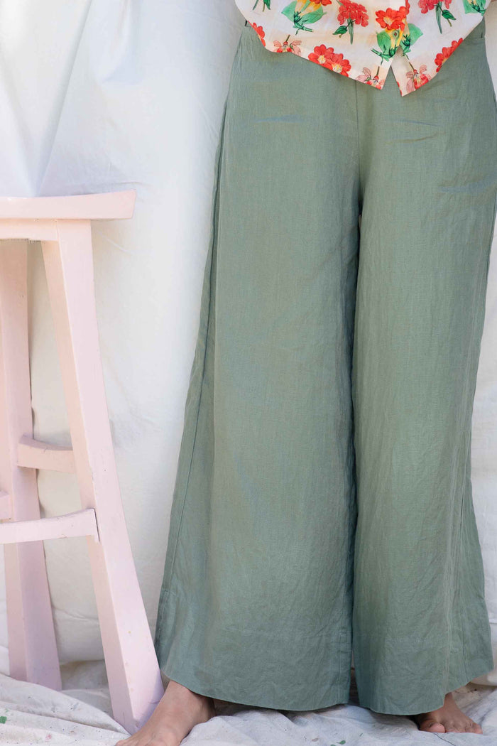 Ollie Mineral Green Wide Leg Pants