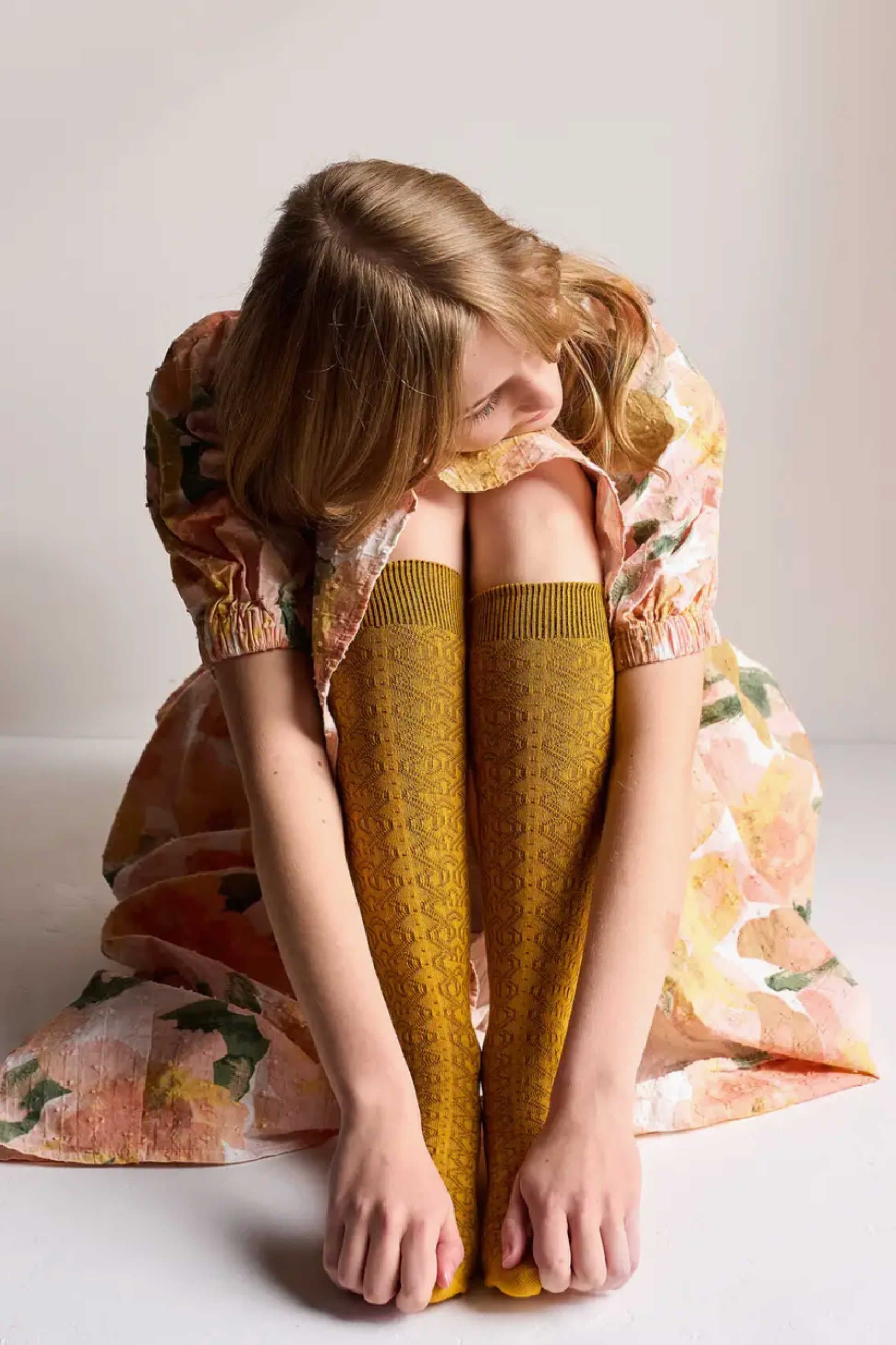 Ornella Cotton Socks Ochre