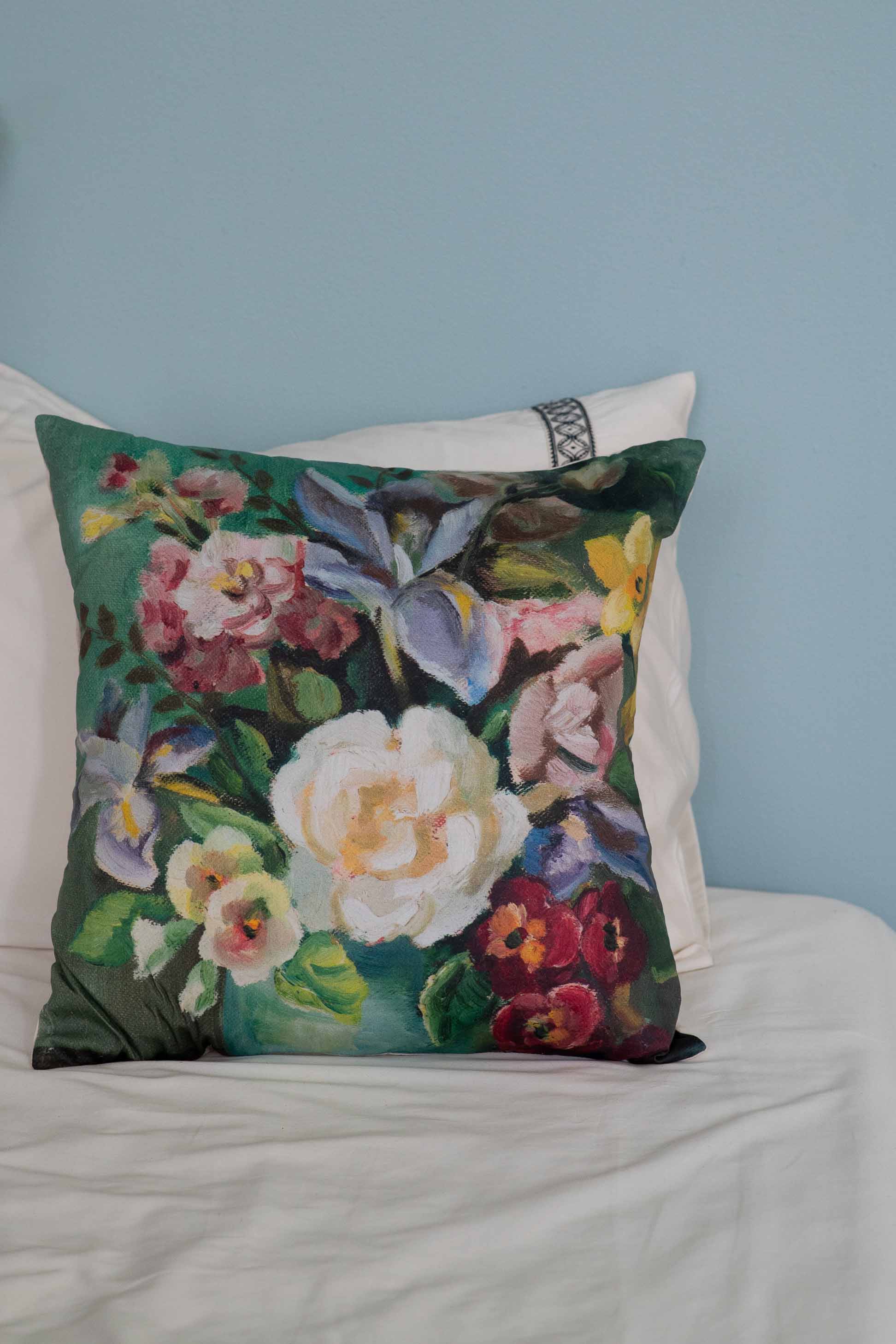 Painted Flowers cushion cover *organic cotton