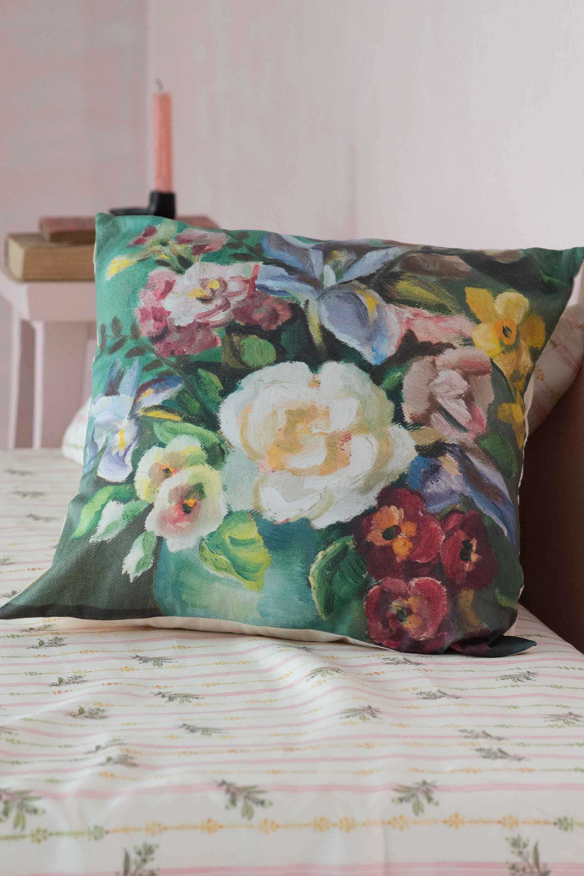 Painted Flowers cushion cover *organic cotton