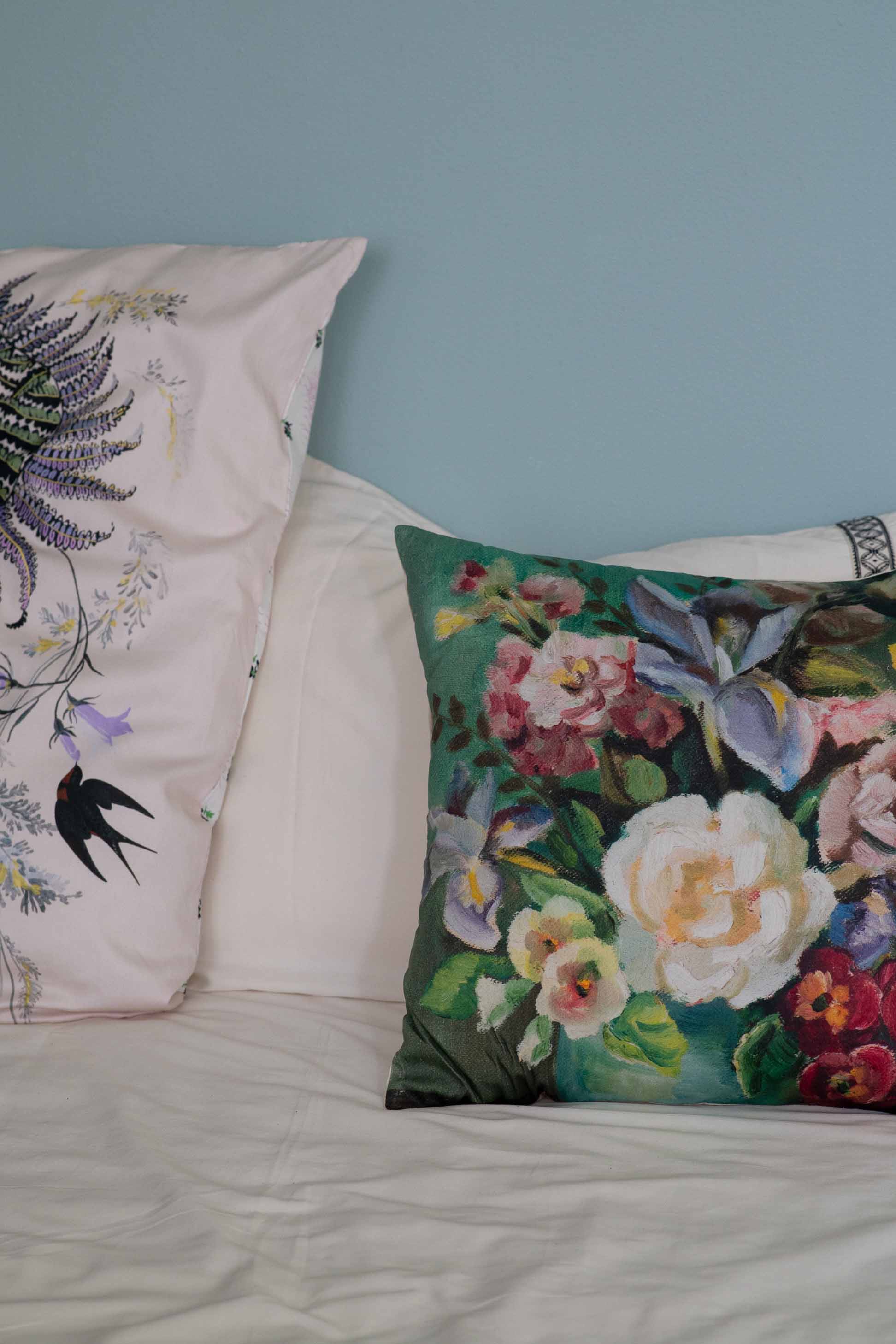 Painted Flowers cushion cover *organic cotton