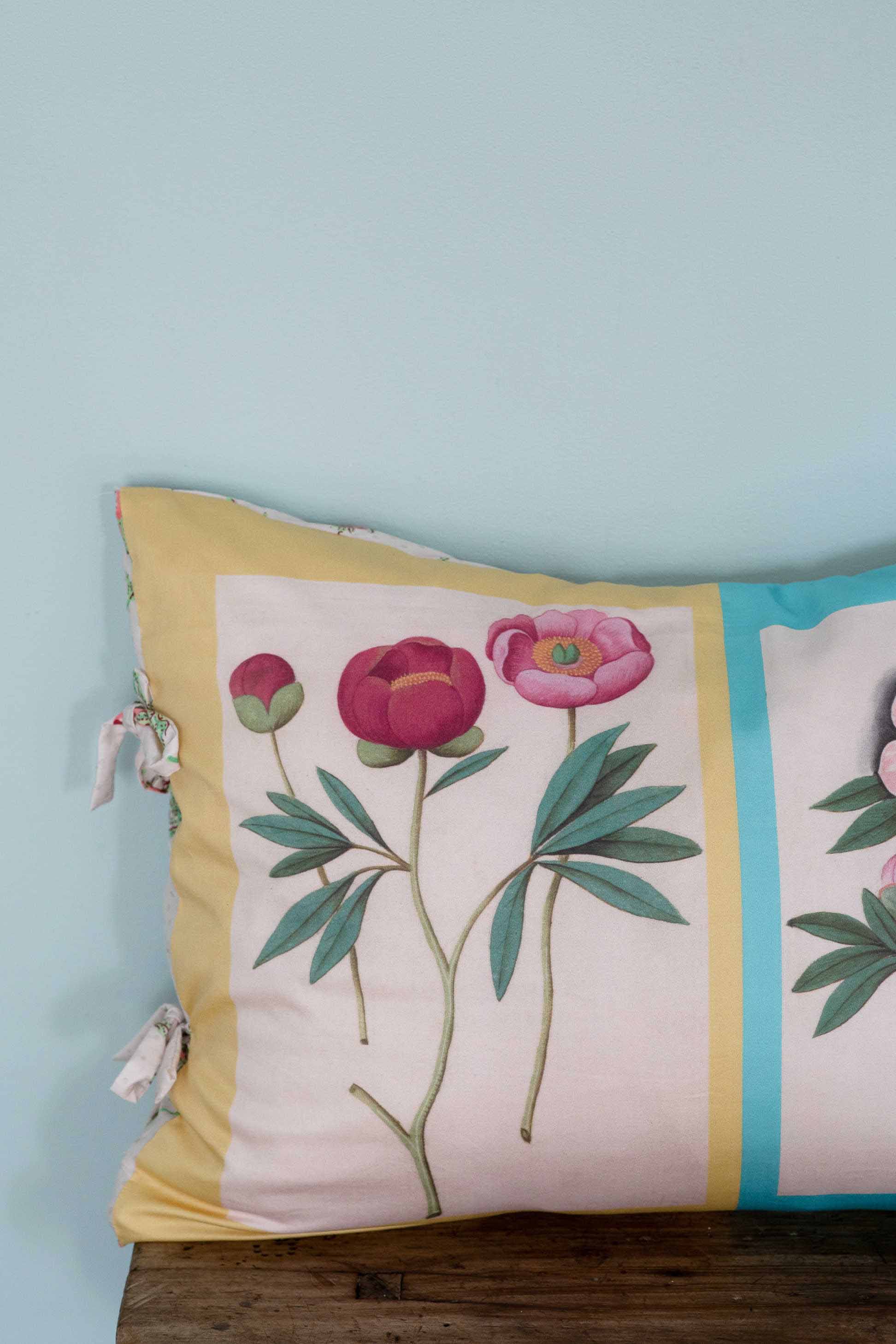 Peonies pillow with floral print
