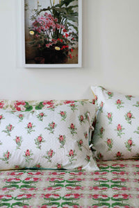 Peonies Pillowcase Set with Pelargonium Print and Art