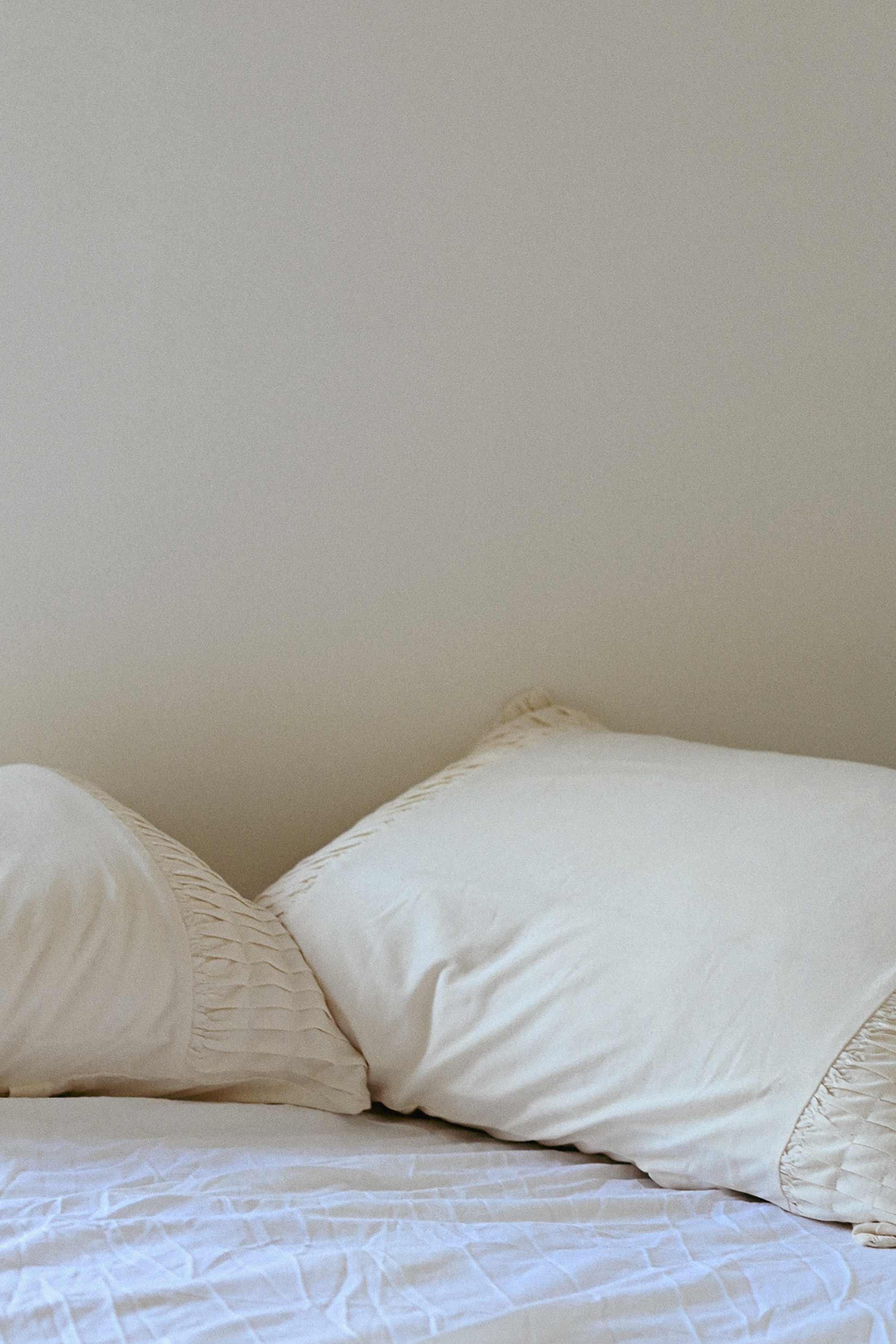 Natural Pillowcase Set on Bed