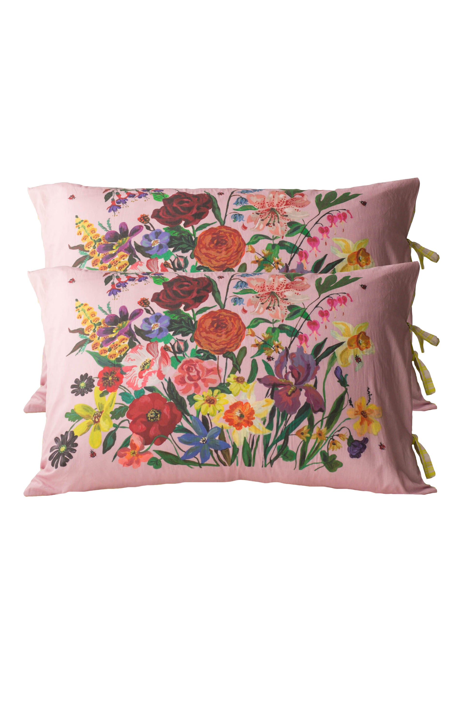 Rainbow Floral Pink pillowcase set *organic cotton