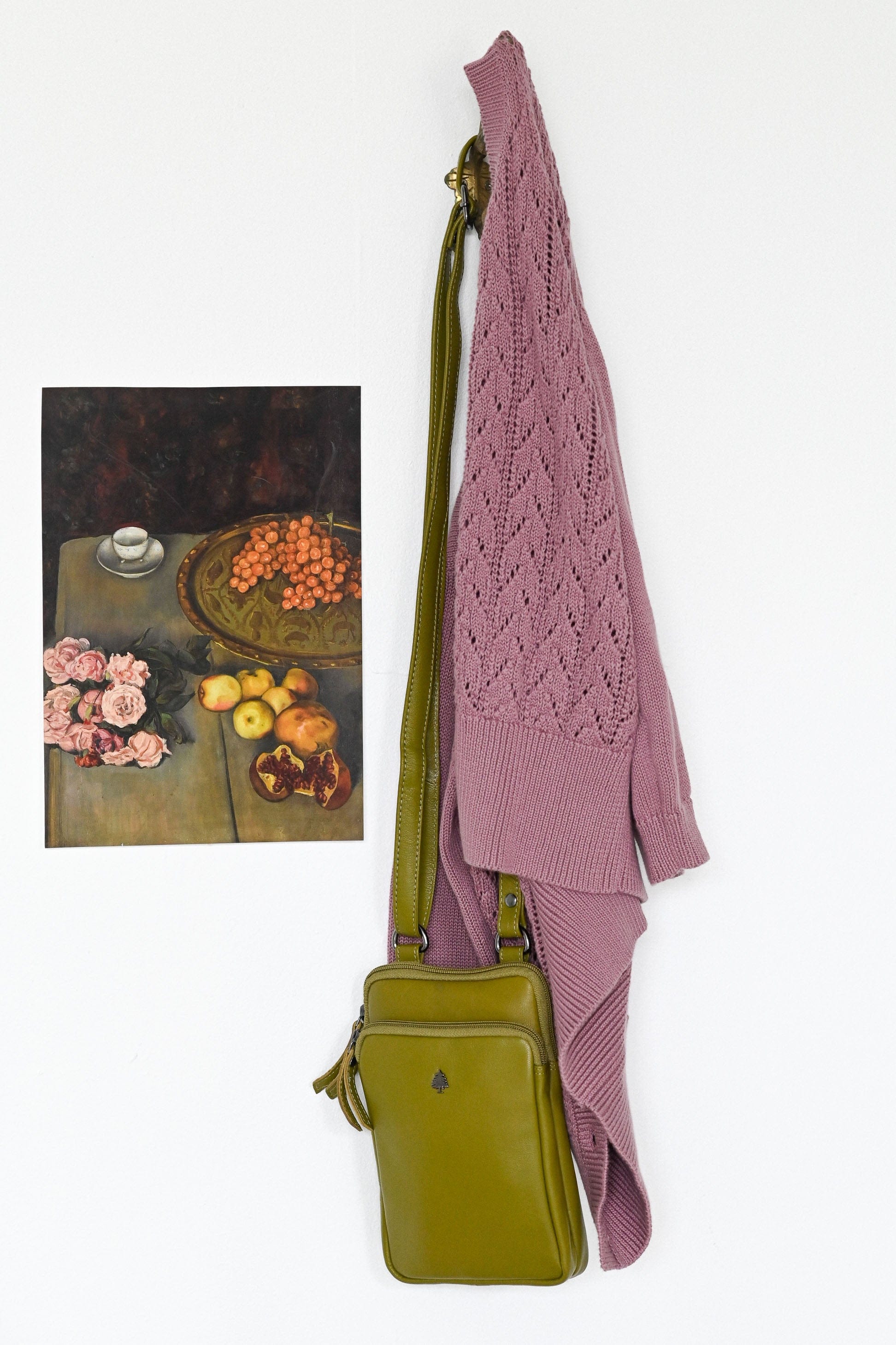 Piper Crossbody Leather Bag Olive