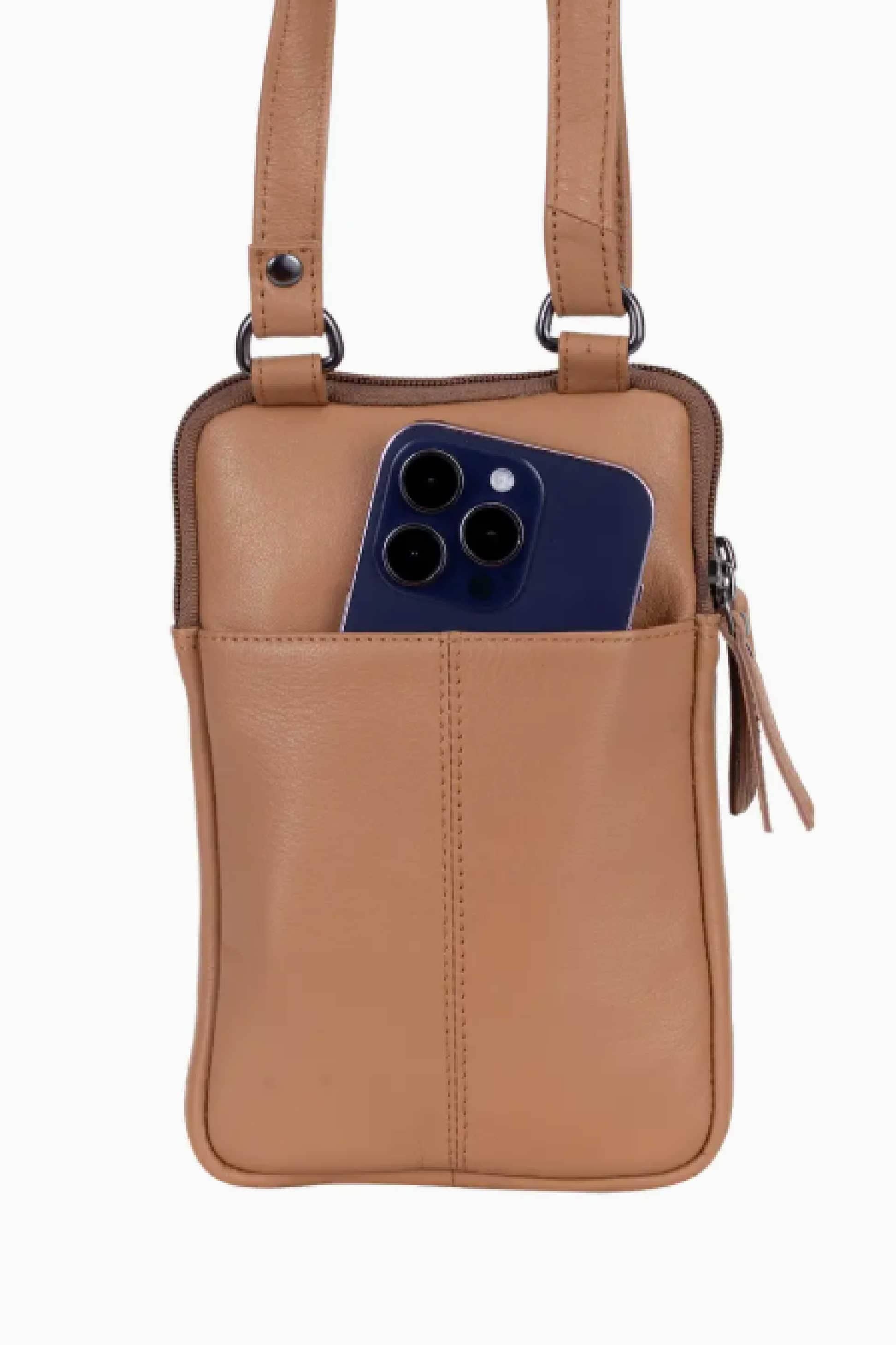 Piper Cross Body Leather Bag Tan