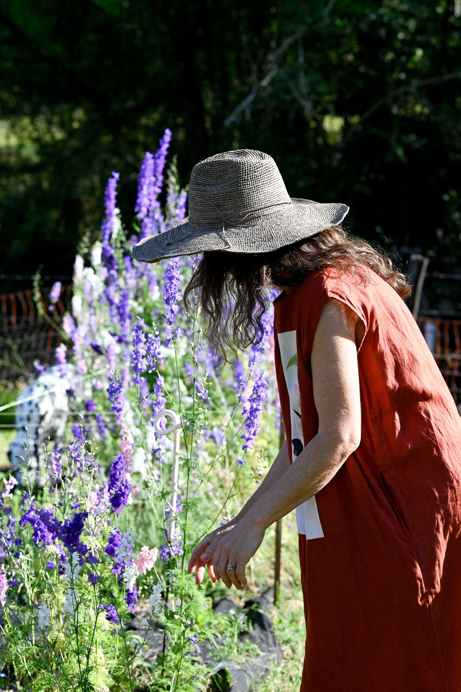 Aziz Handwoven Adjustable Wide Brim Hat in Tea