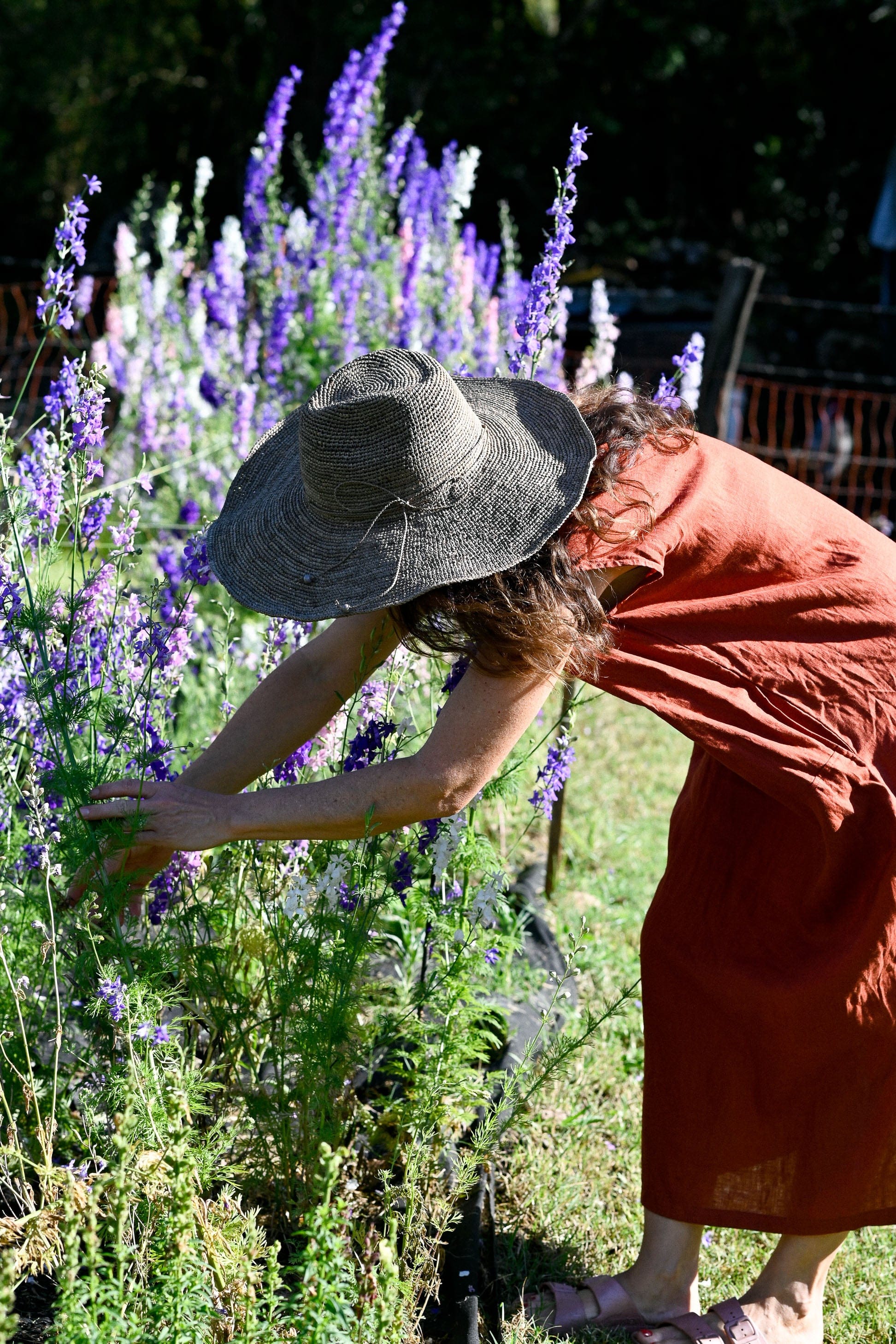 Aziz Handwoven Adjustable Wide Brim Hat in Tea
