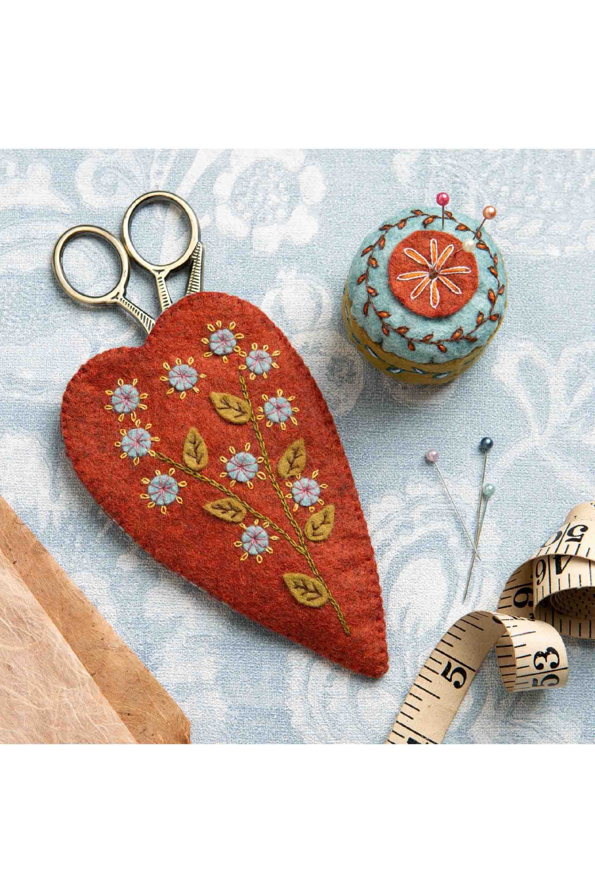 Scissors Pouch & Pin Cushion Embroidery Kit