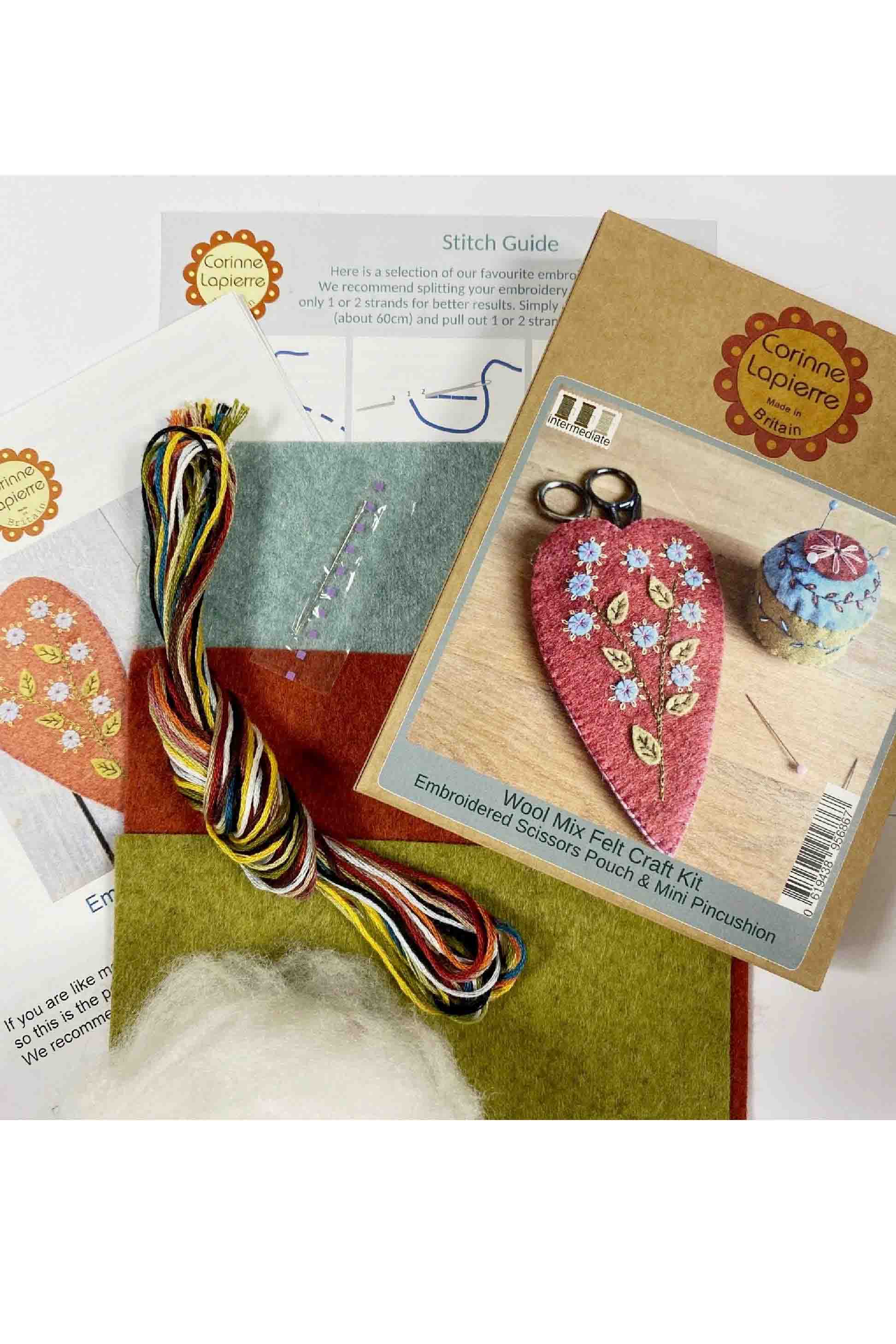 Scissors Pouch & Pin Cushion Embroidery Kit