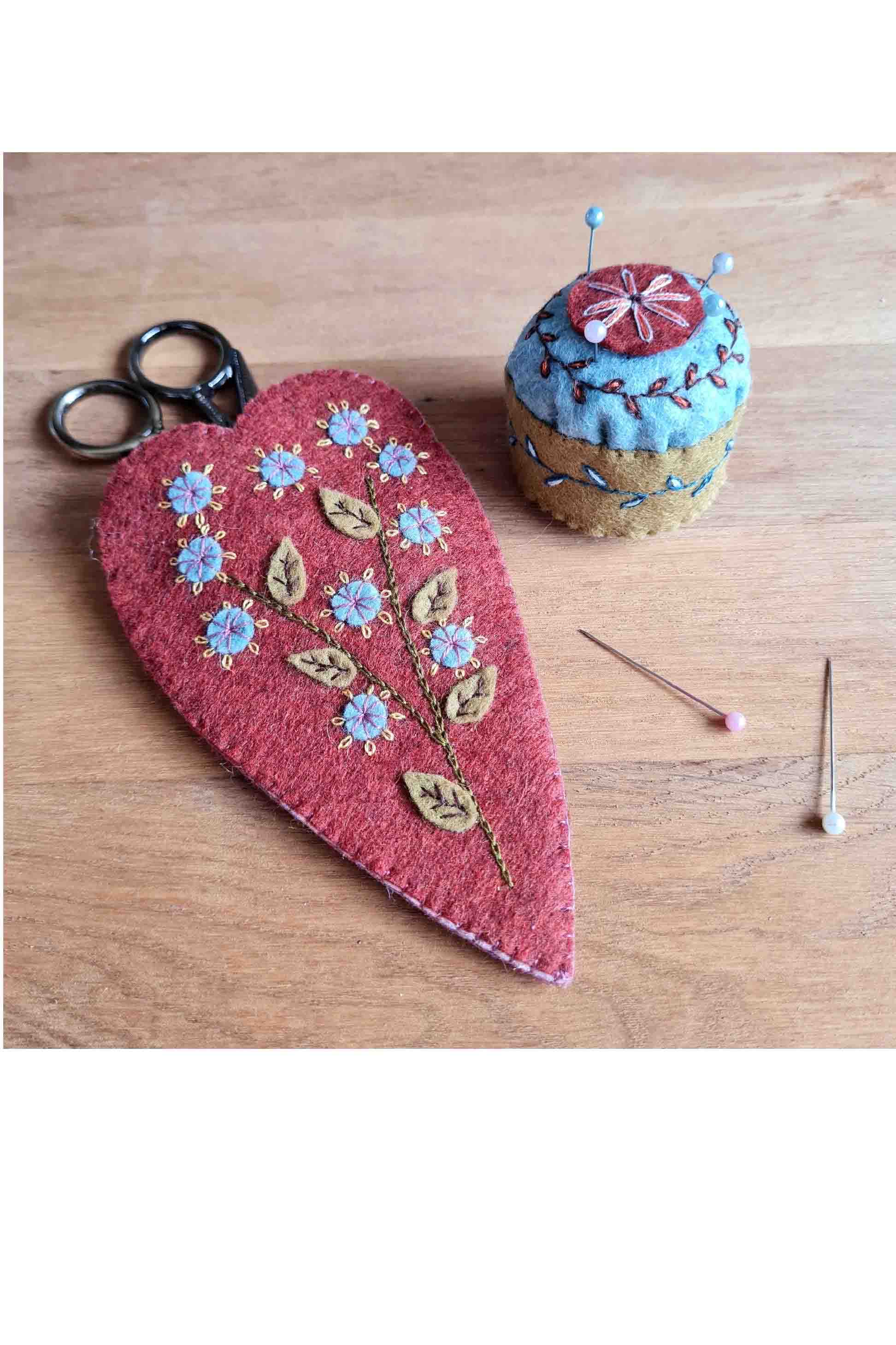 Scissors Pouch & Pin Cushion Embroidery Kit