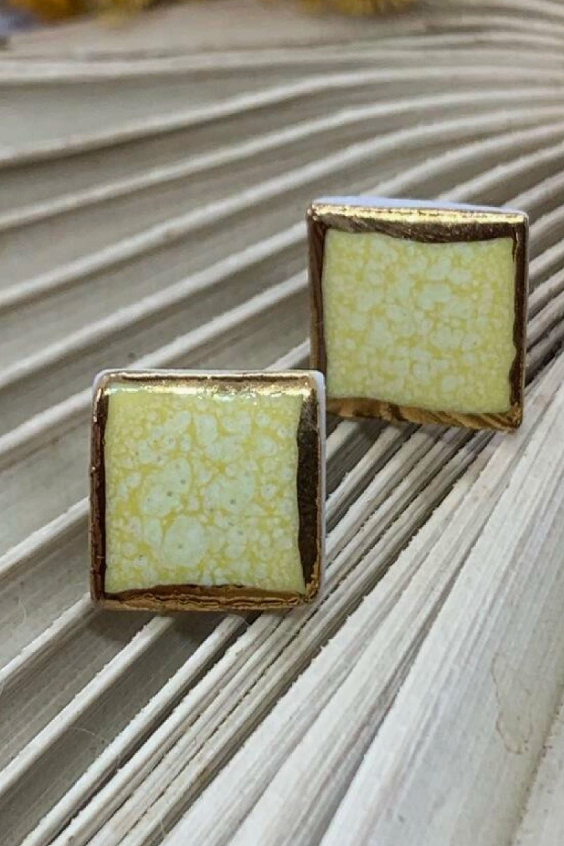 Rosalie Porcelain Stud Earrings Yellow
