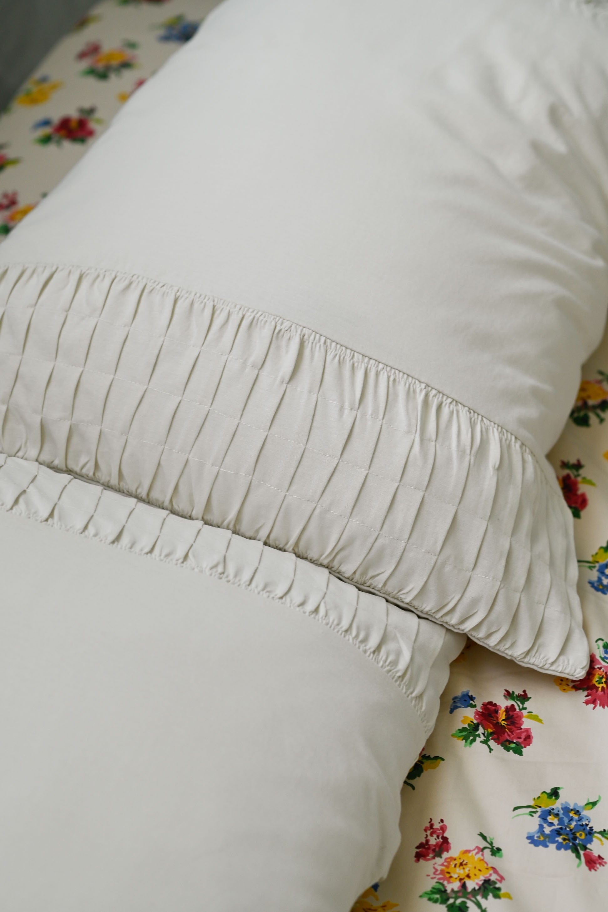 Rosette pillowcase set in Natural *organic cotton