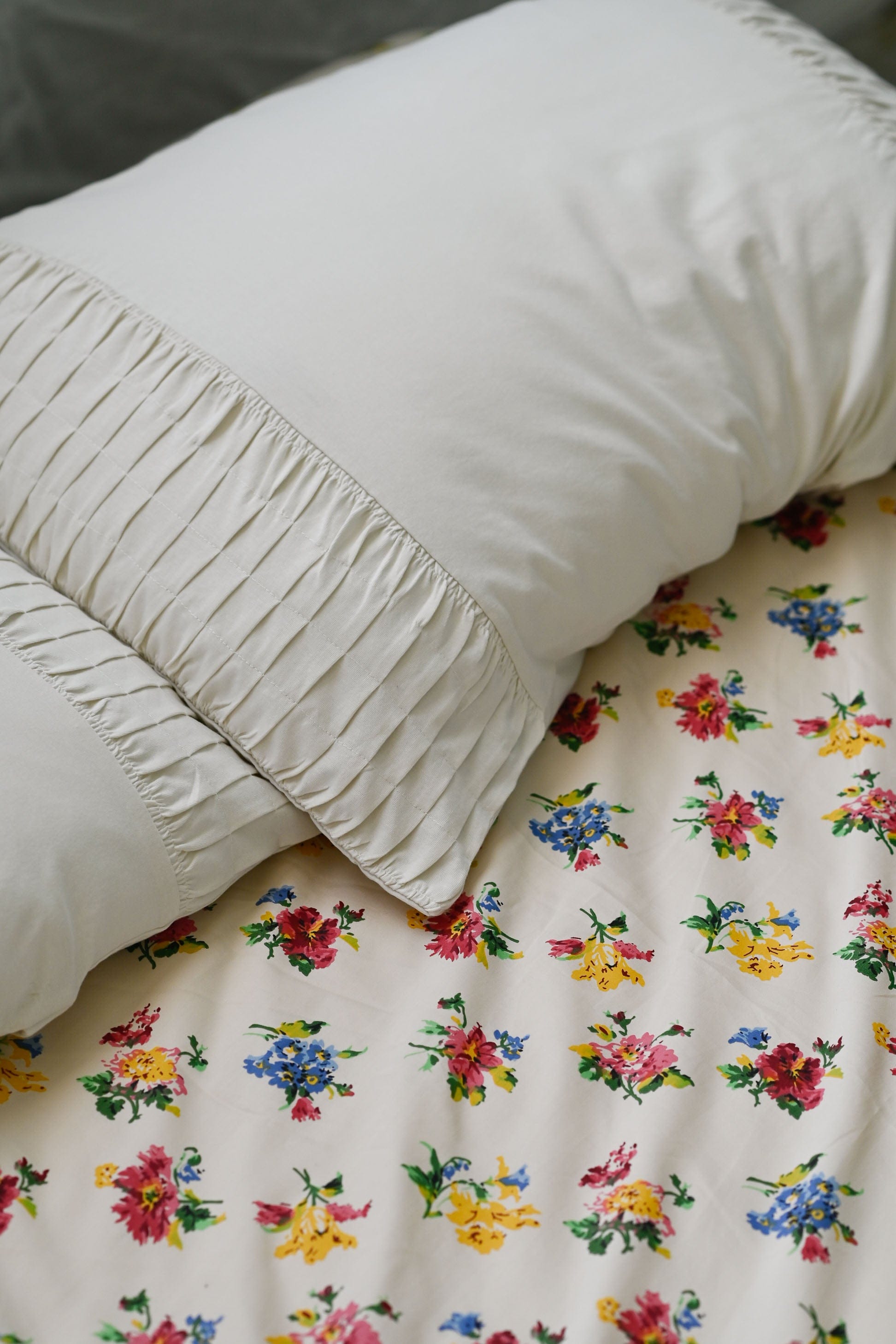 Rosette pillowcase set in Natural *organic cotton