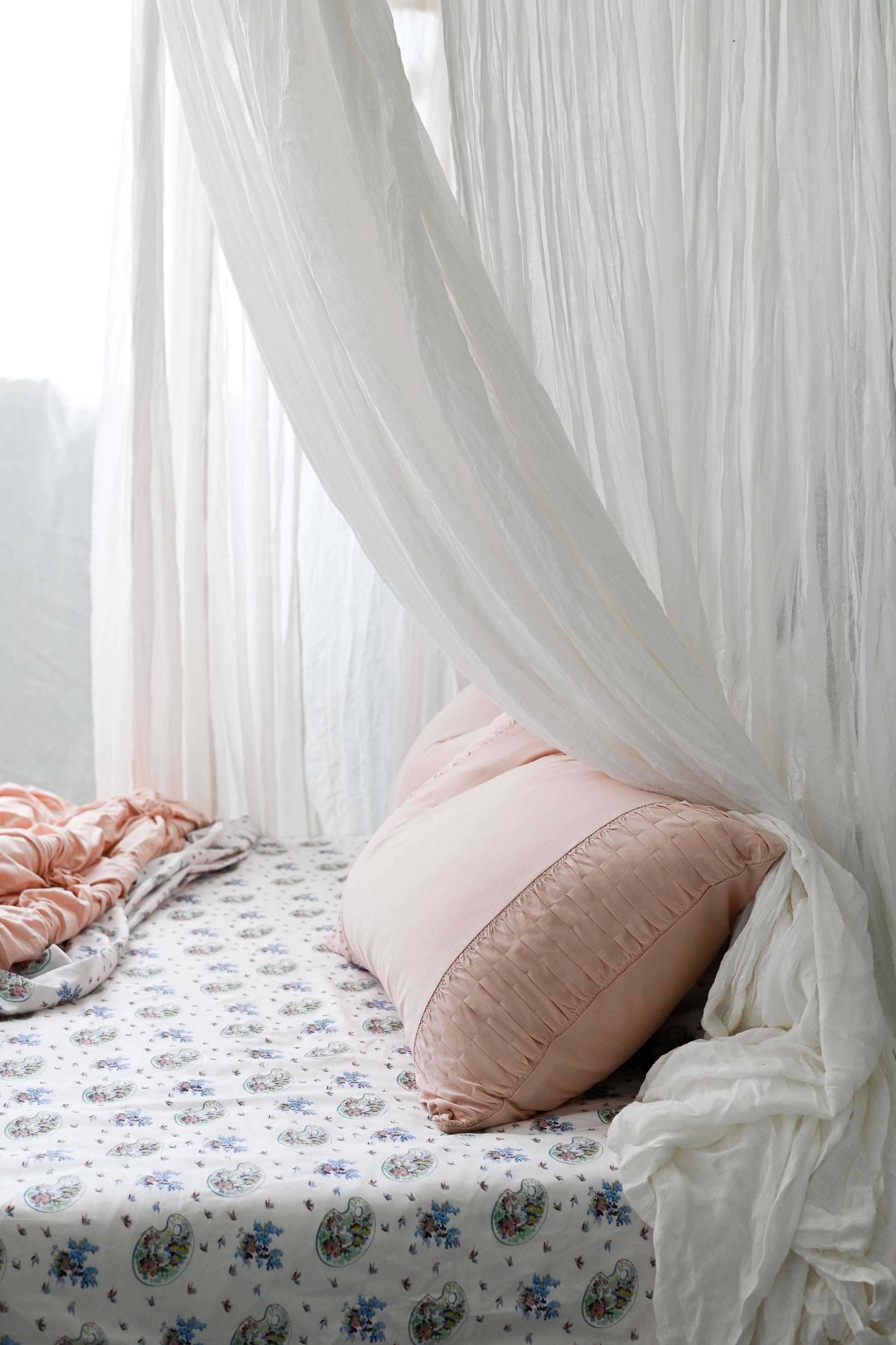 Rosette pillowcase set in Tuscan Pink *organic cotton