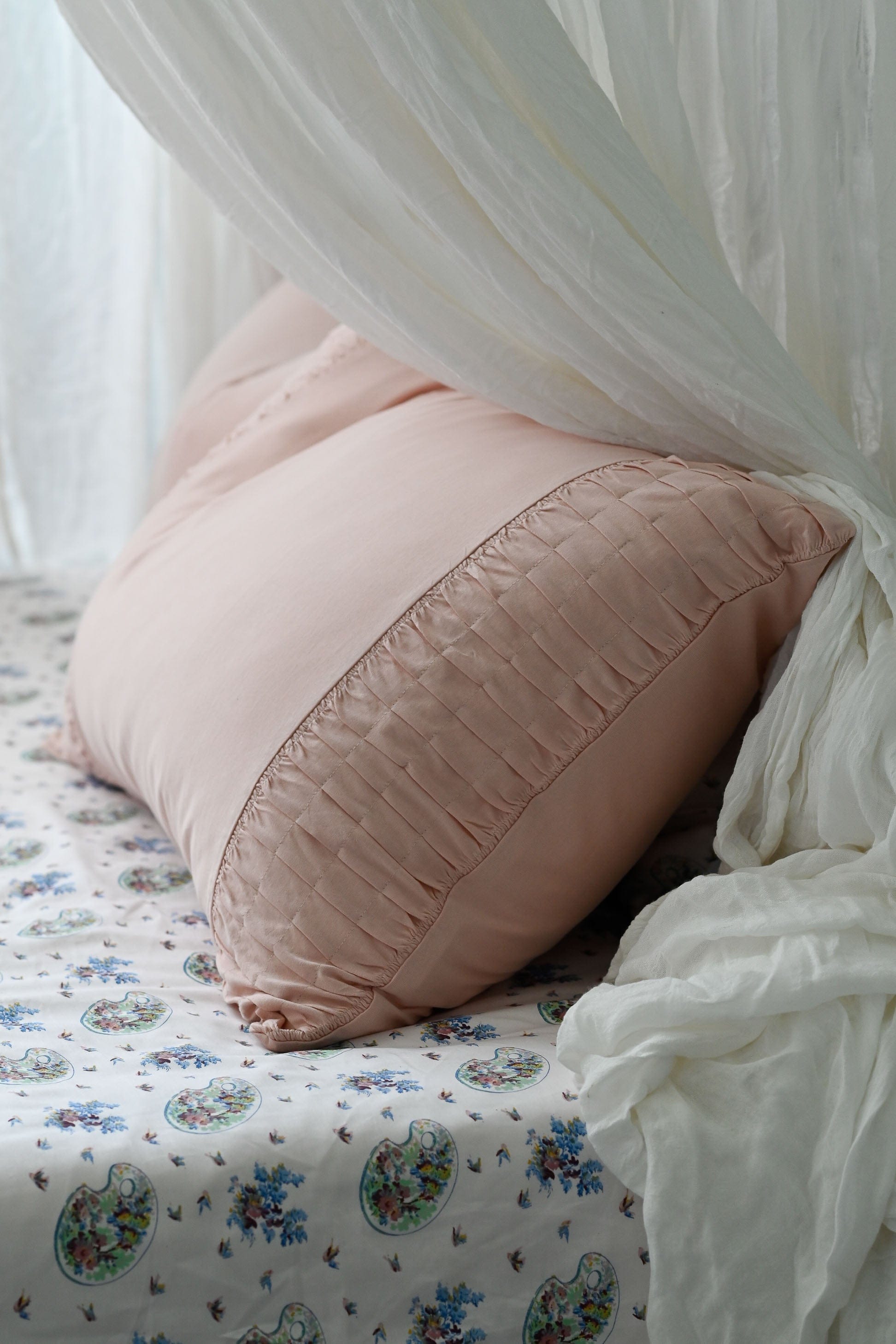 Rosette pillowcase set in Tuscan Pink *organic cotton