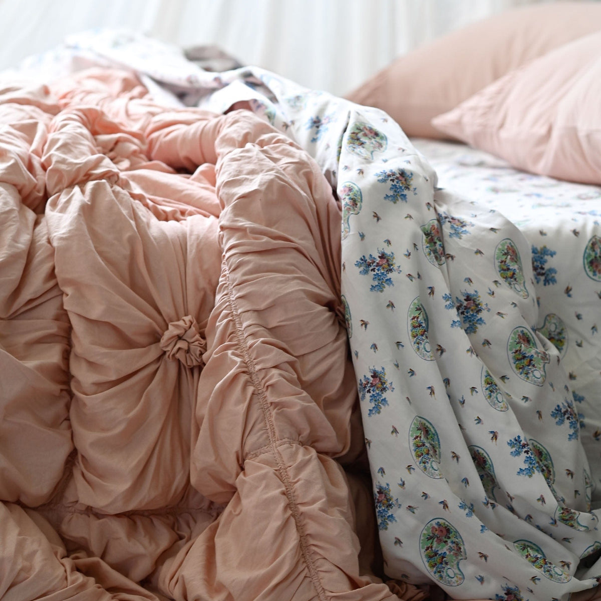 Rosette Quilt in Tuscan Pink - Organic Cotton Comfort