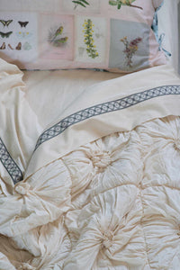 Rosette Natural La Belle Sheets Pillowcase with Floral Print