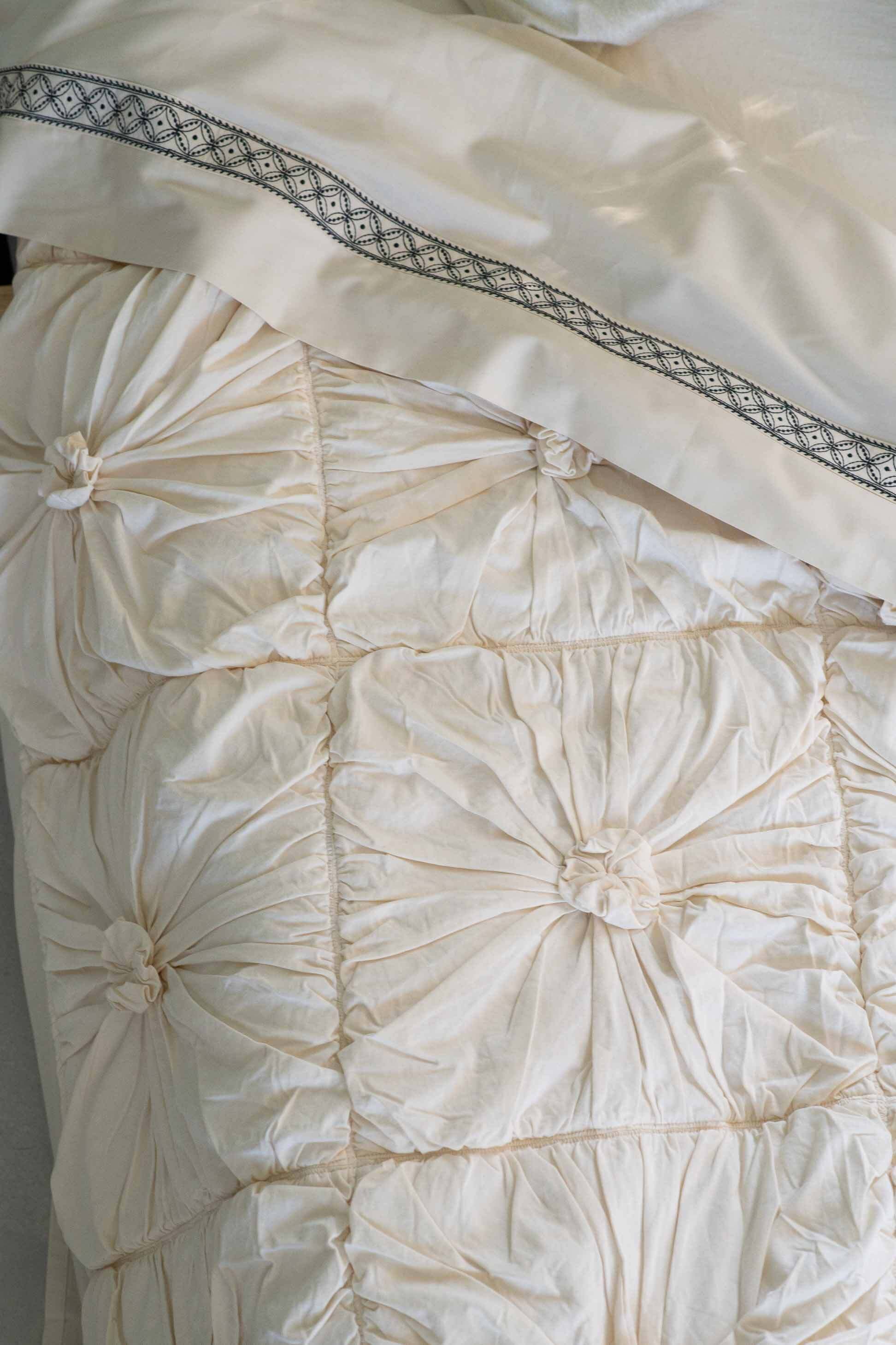 Rosette LaBelle natural sheets with floral design