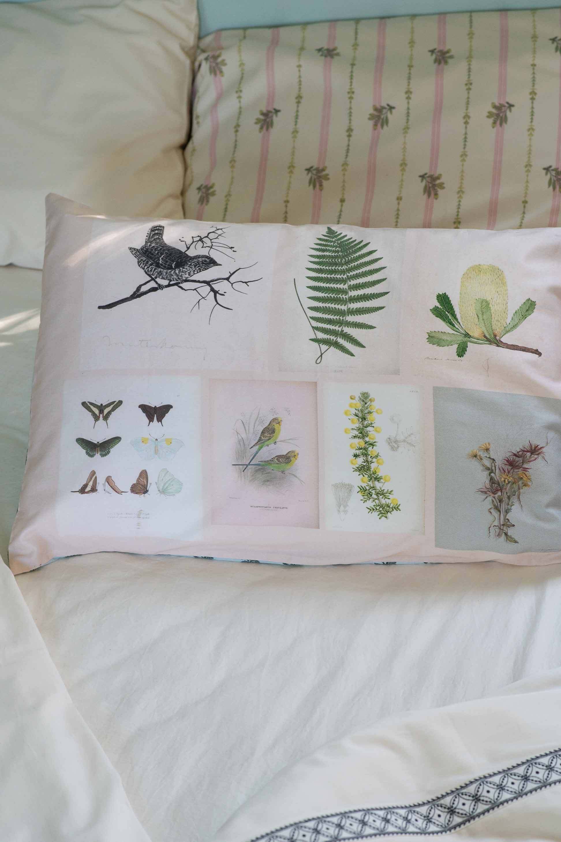 La Belle Sheets Idony pillowcase with botanical prints