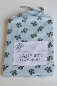 Lazybones pillowcase set, organic cotton, floral, scrapbook image DSC6665