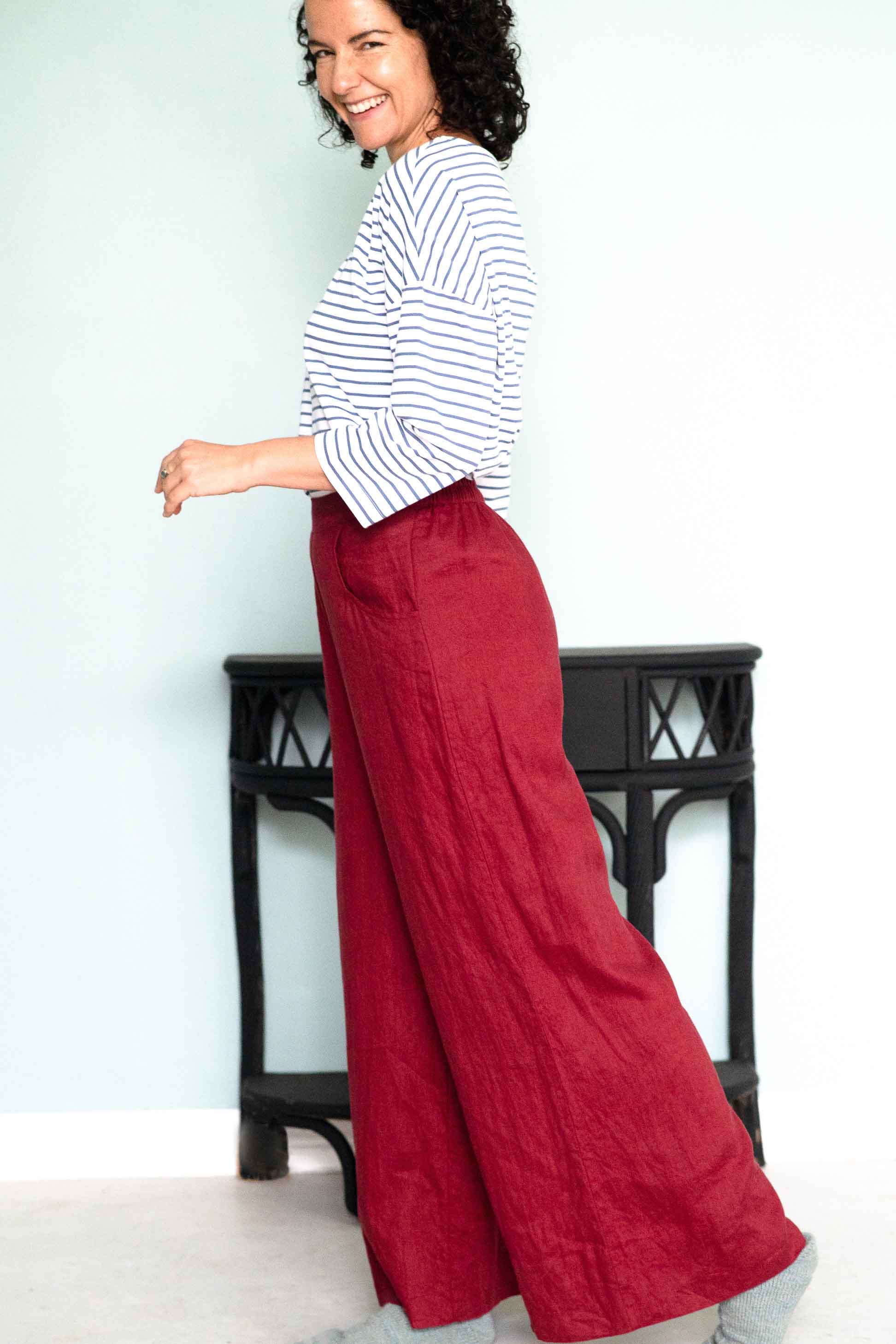 Striped Boat Neck Top Solent