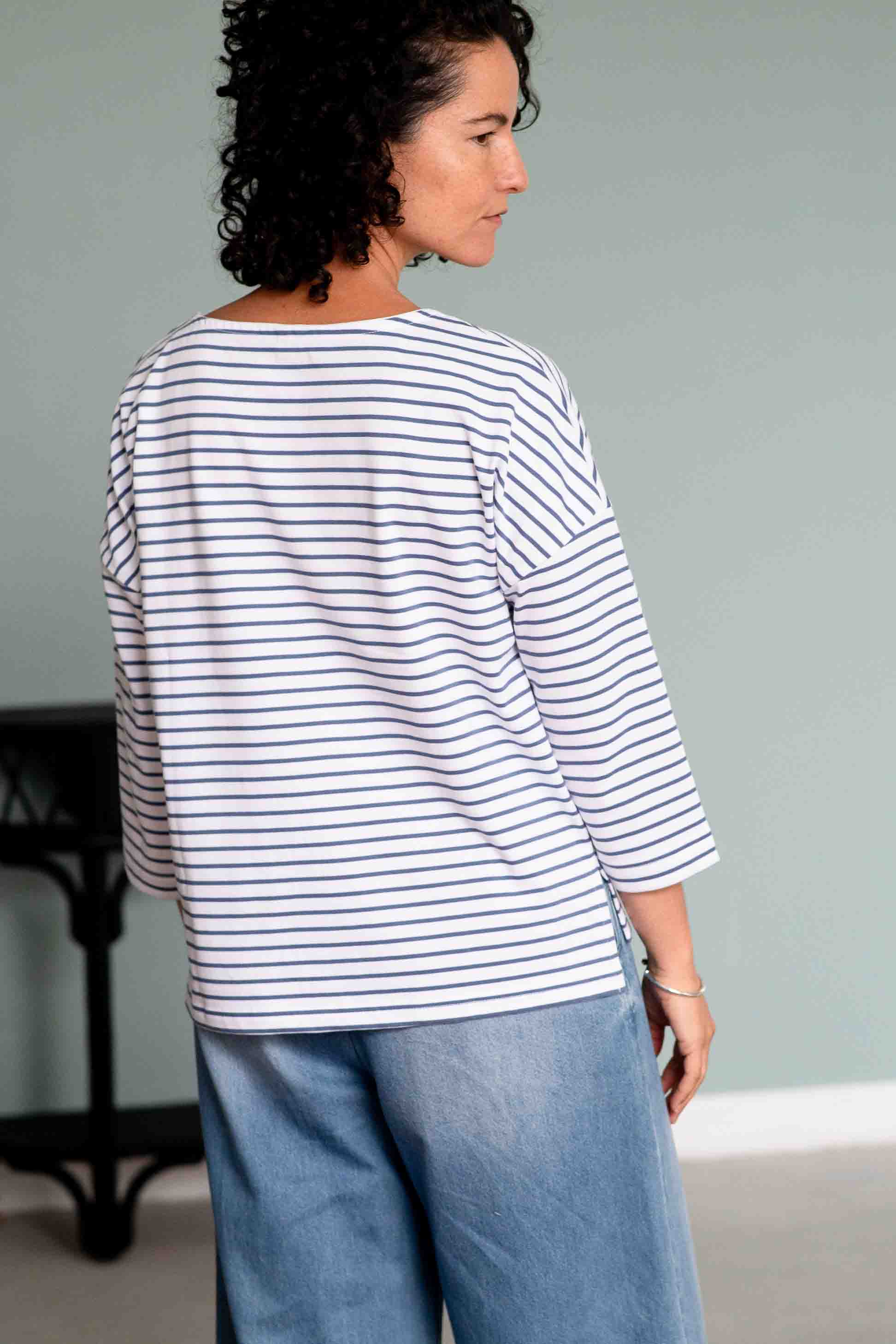 Striped Boat Neck Top Solent
