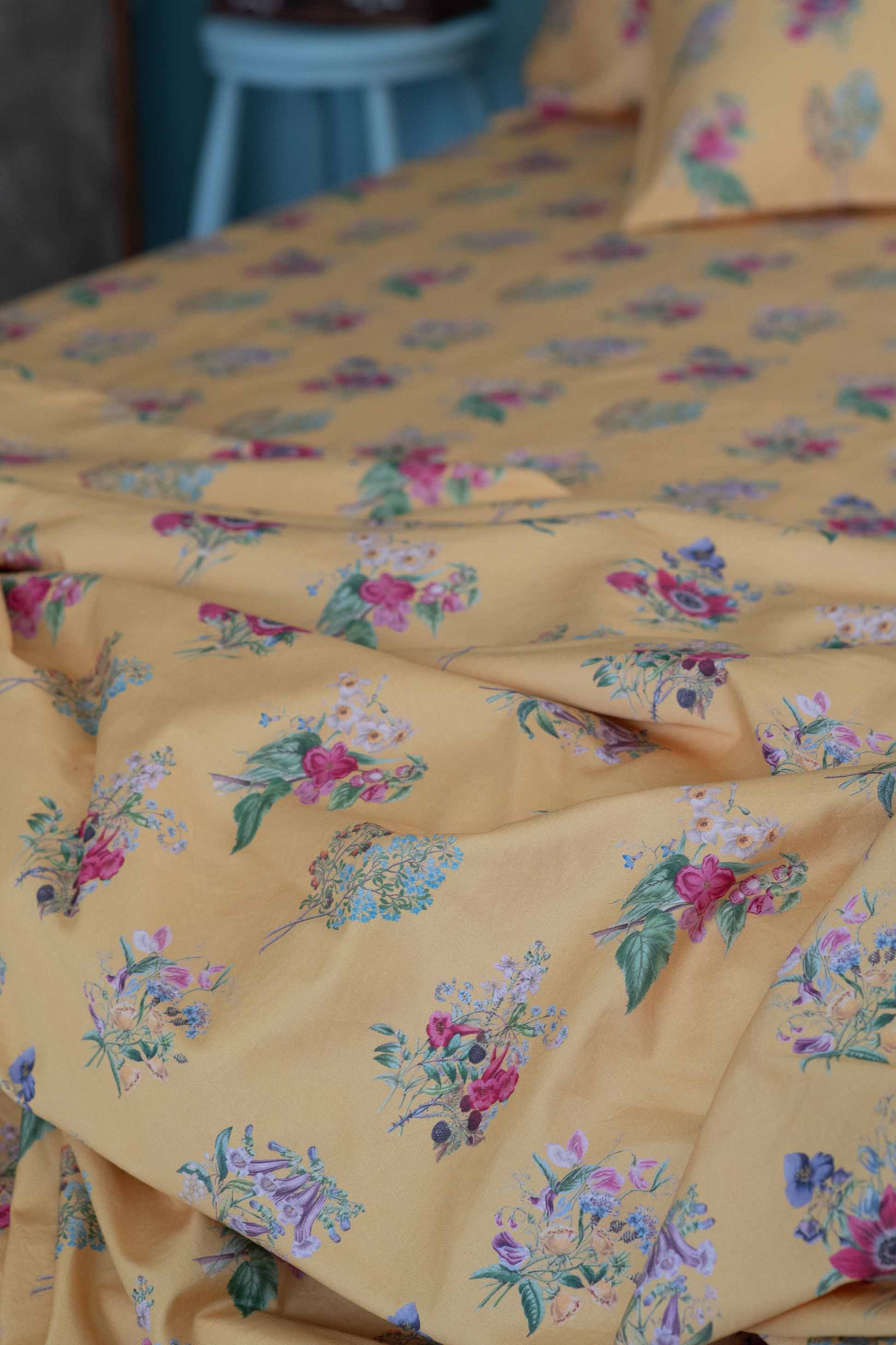 Summerland Sheets - Yellow floral bedsheets