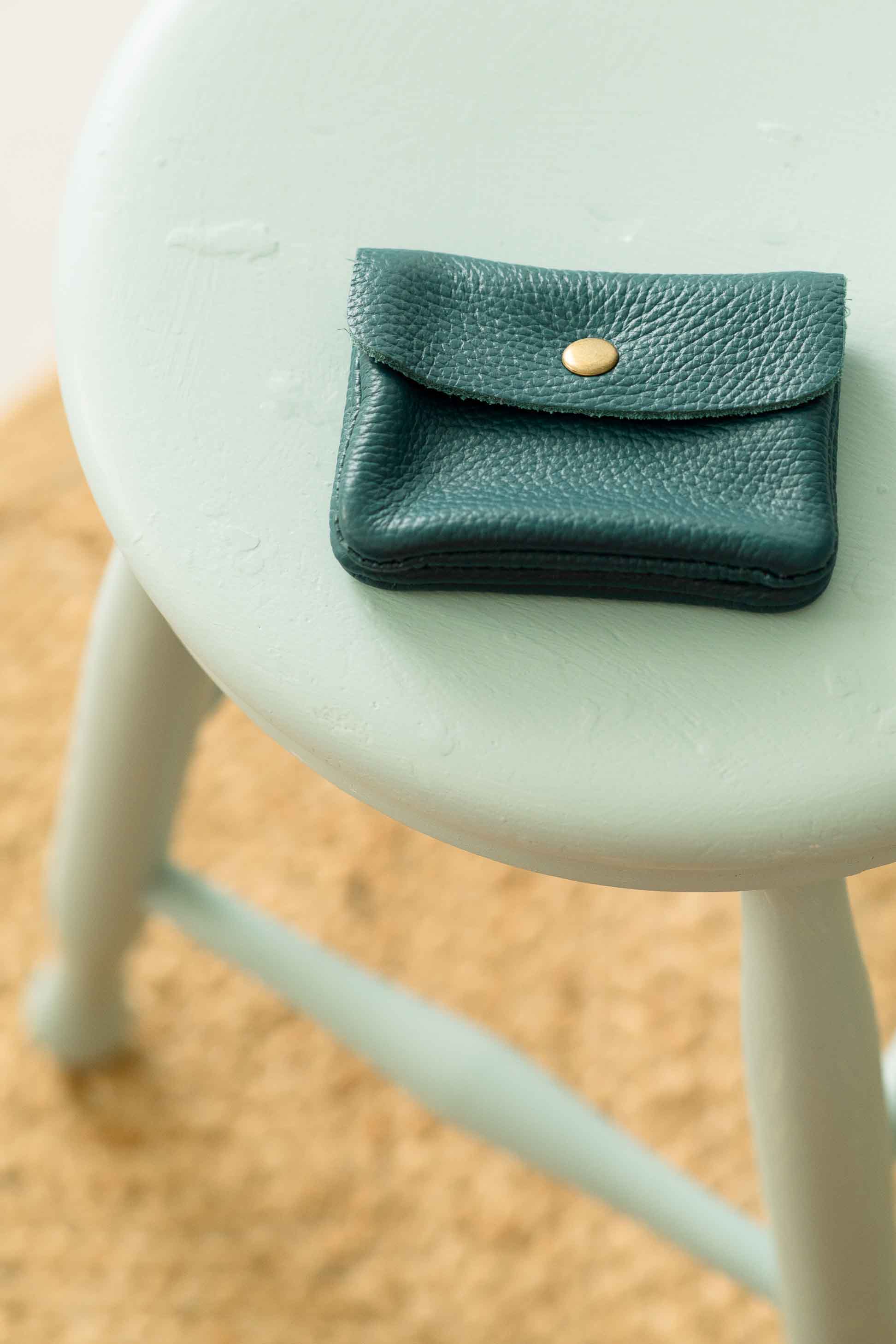 Teal Leather Coin Purse