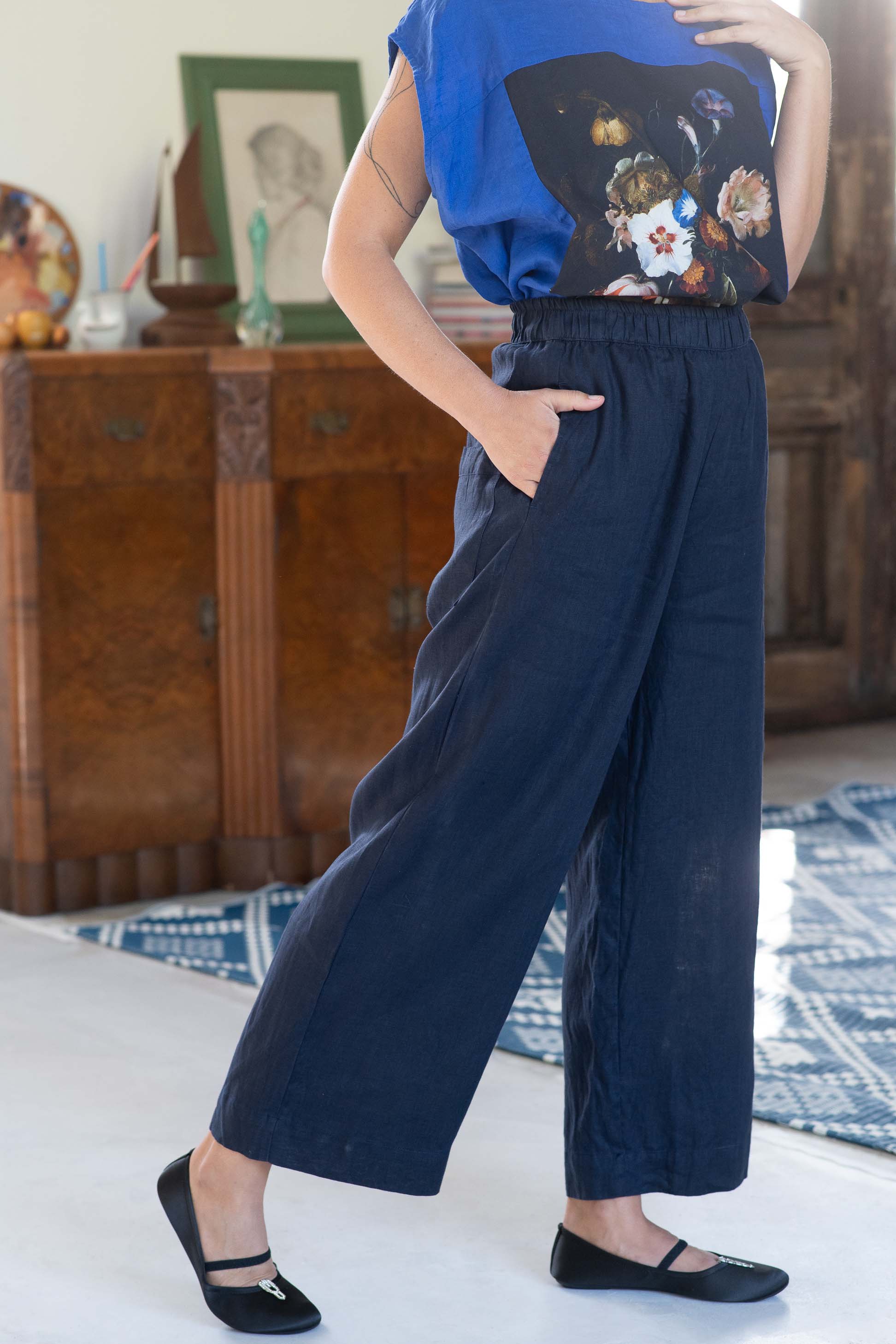 Tessa linen pant Dark Navy