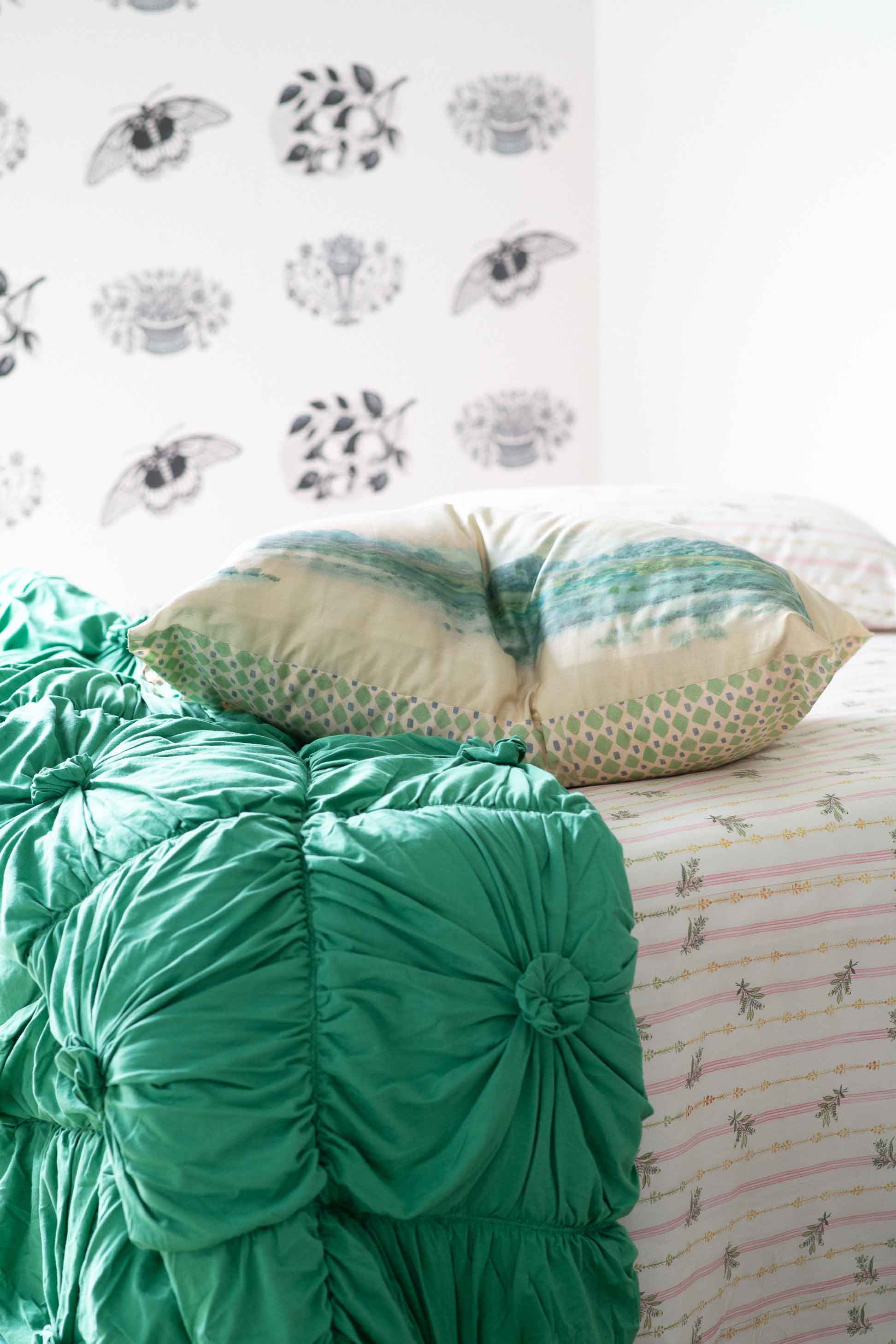 Rosette quilt Emerald *organic cotton