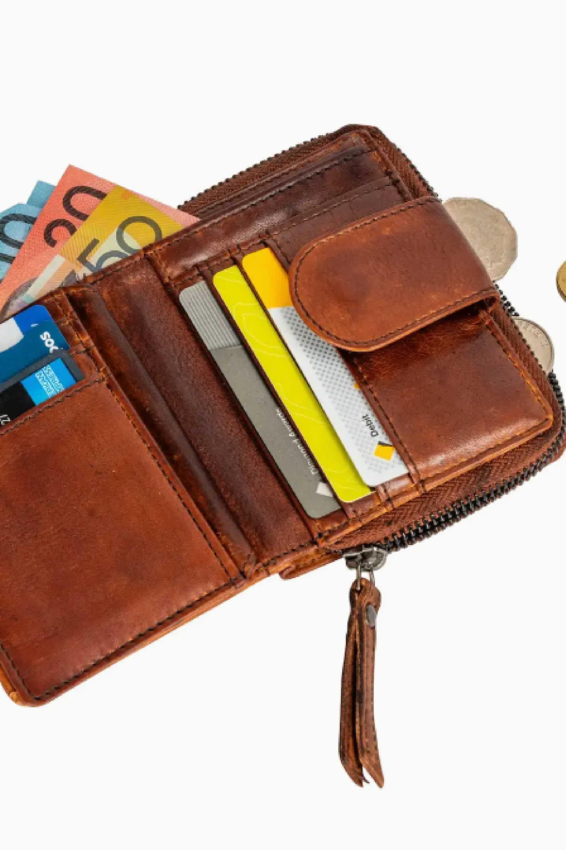 Tina Leather Wallet Cognac