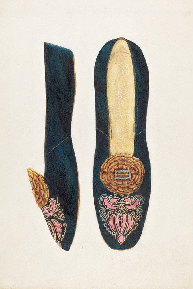 Woman's slipper sachet illustration by Ann Gene Buckley