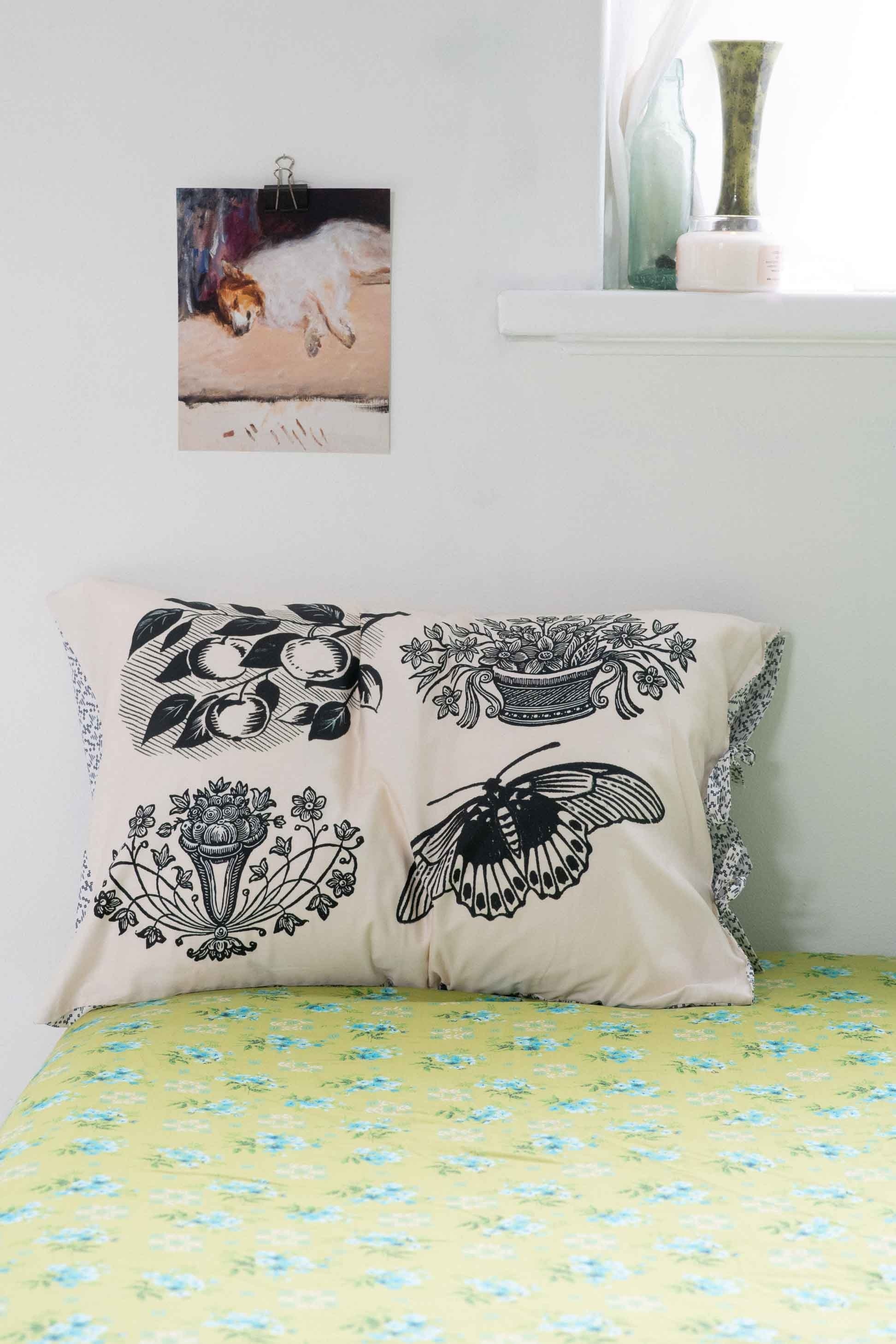 Woodcut pillowcase set *organic cotton