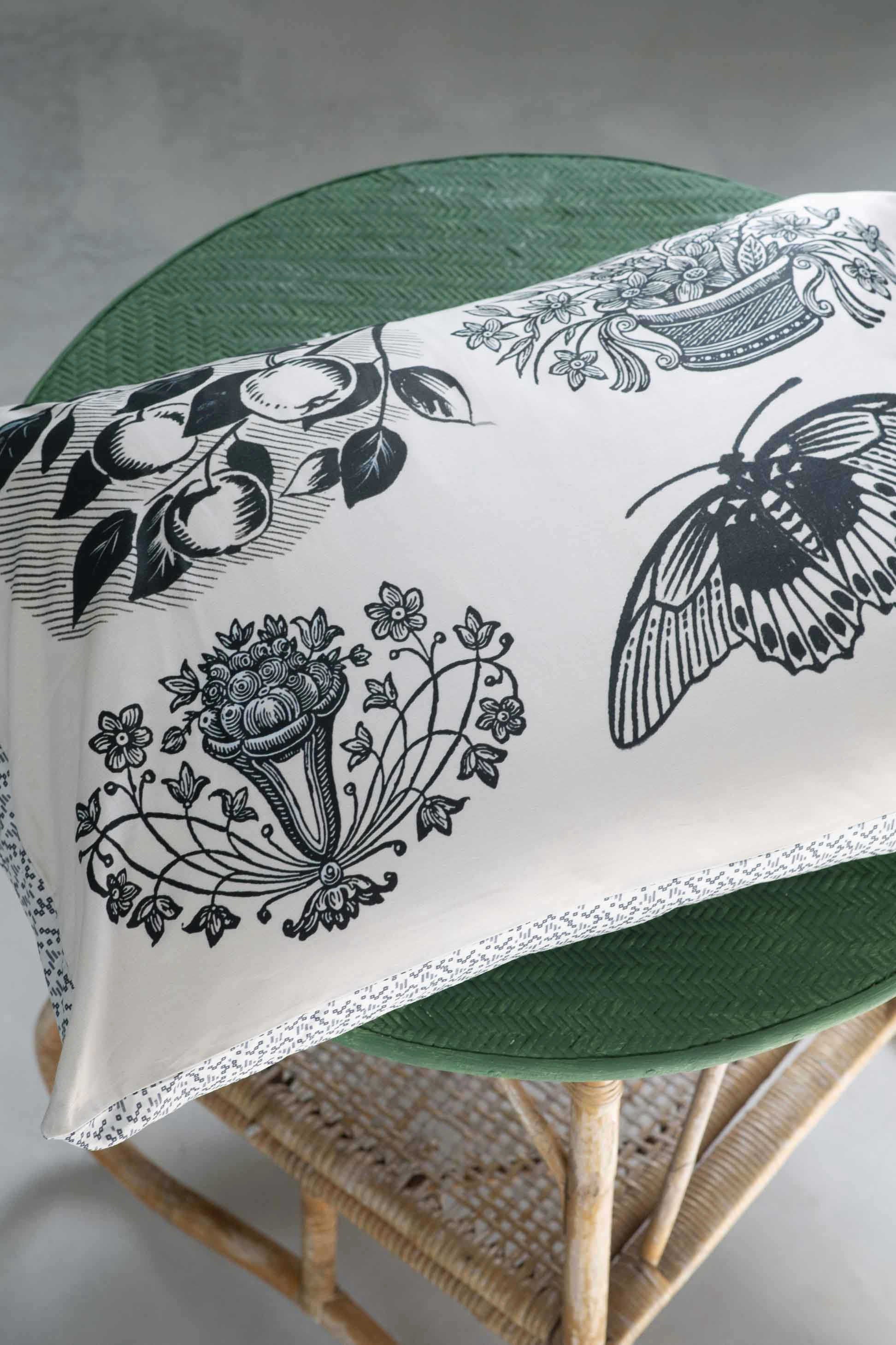 Woodcut pillowcase set *organic cotton