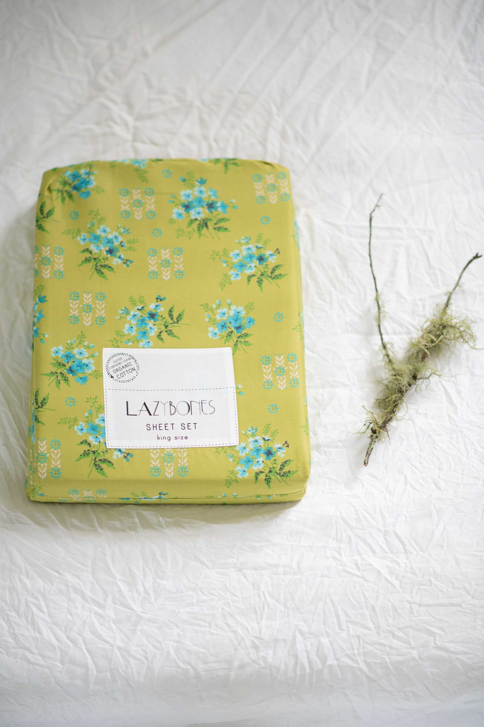 Sheet set in Avonlea Moss *organic cotton