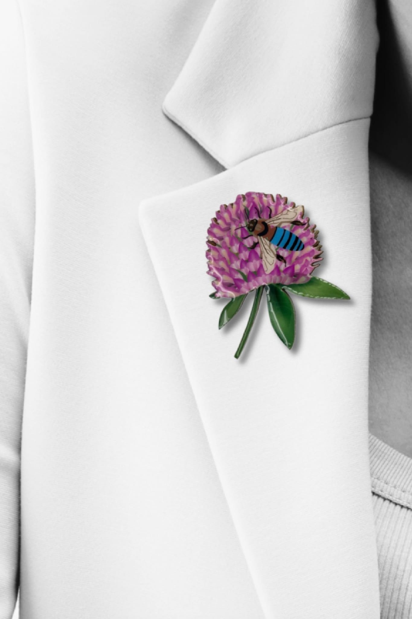 Blue Banded Bee Brooch