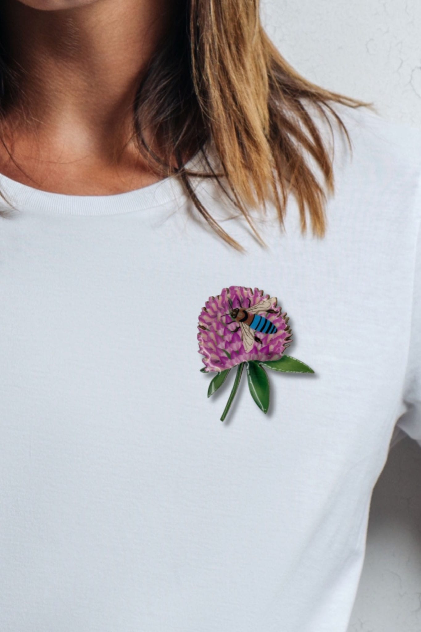 Blue Banded Bee Brooch