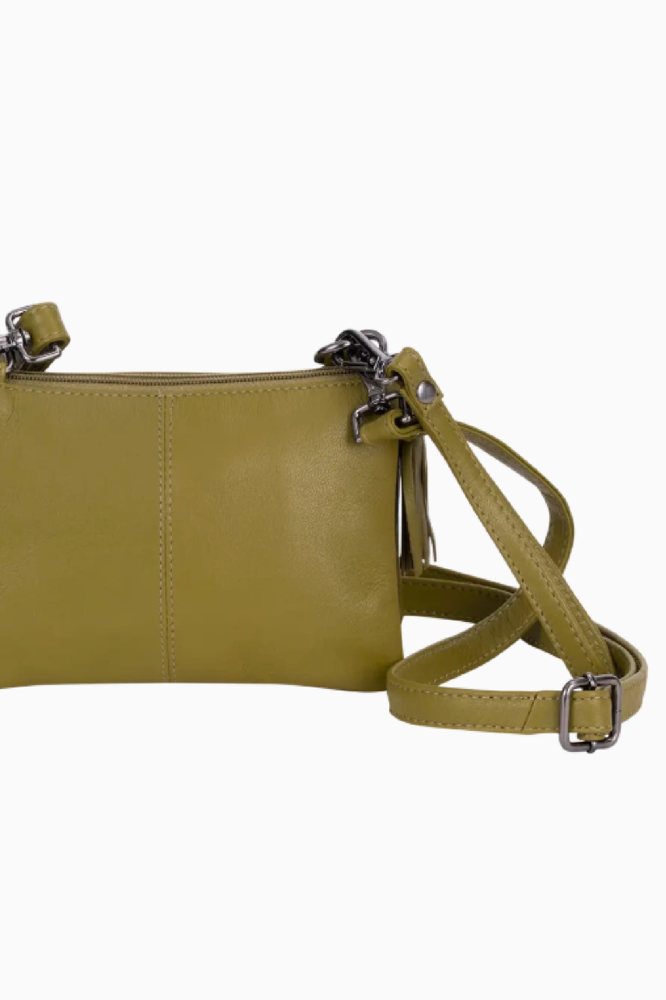 Ellie Leather Cross Body Clutch Bag Green