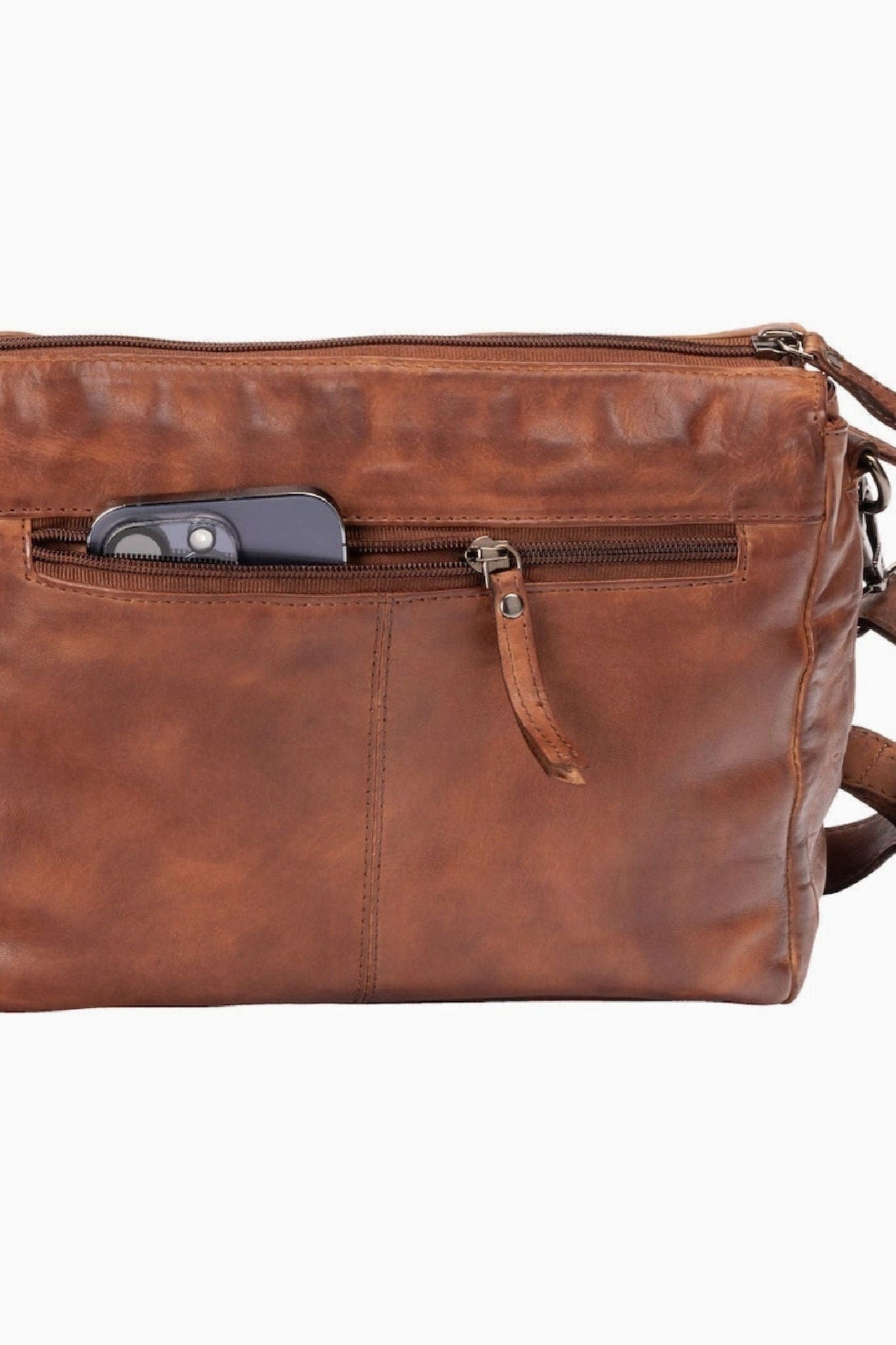 June Leather Shoulder Bag Cognac
