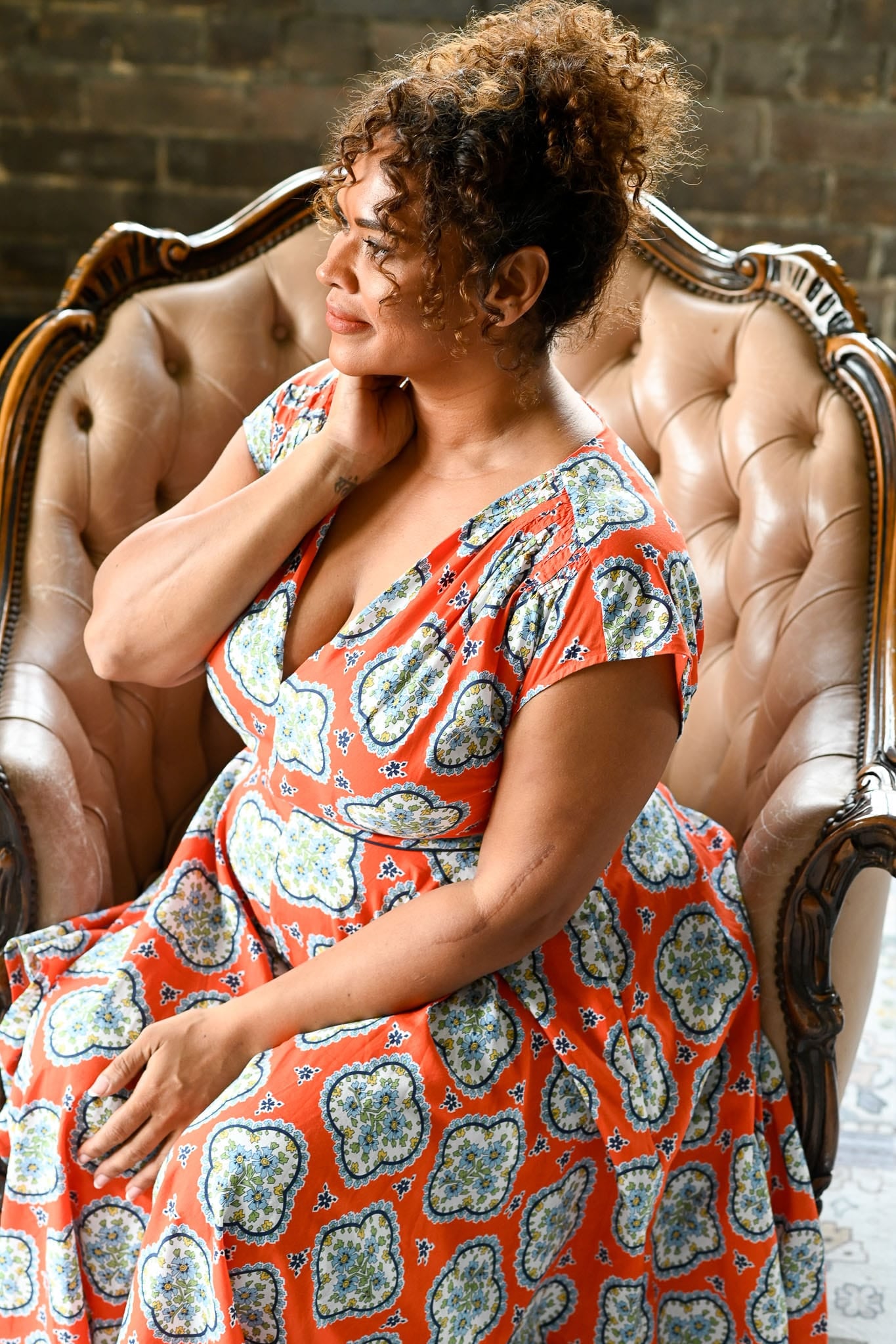 midi allegra dress in vitage print aloha