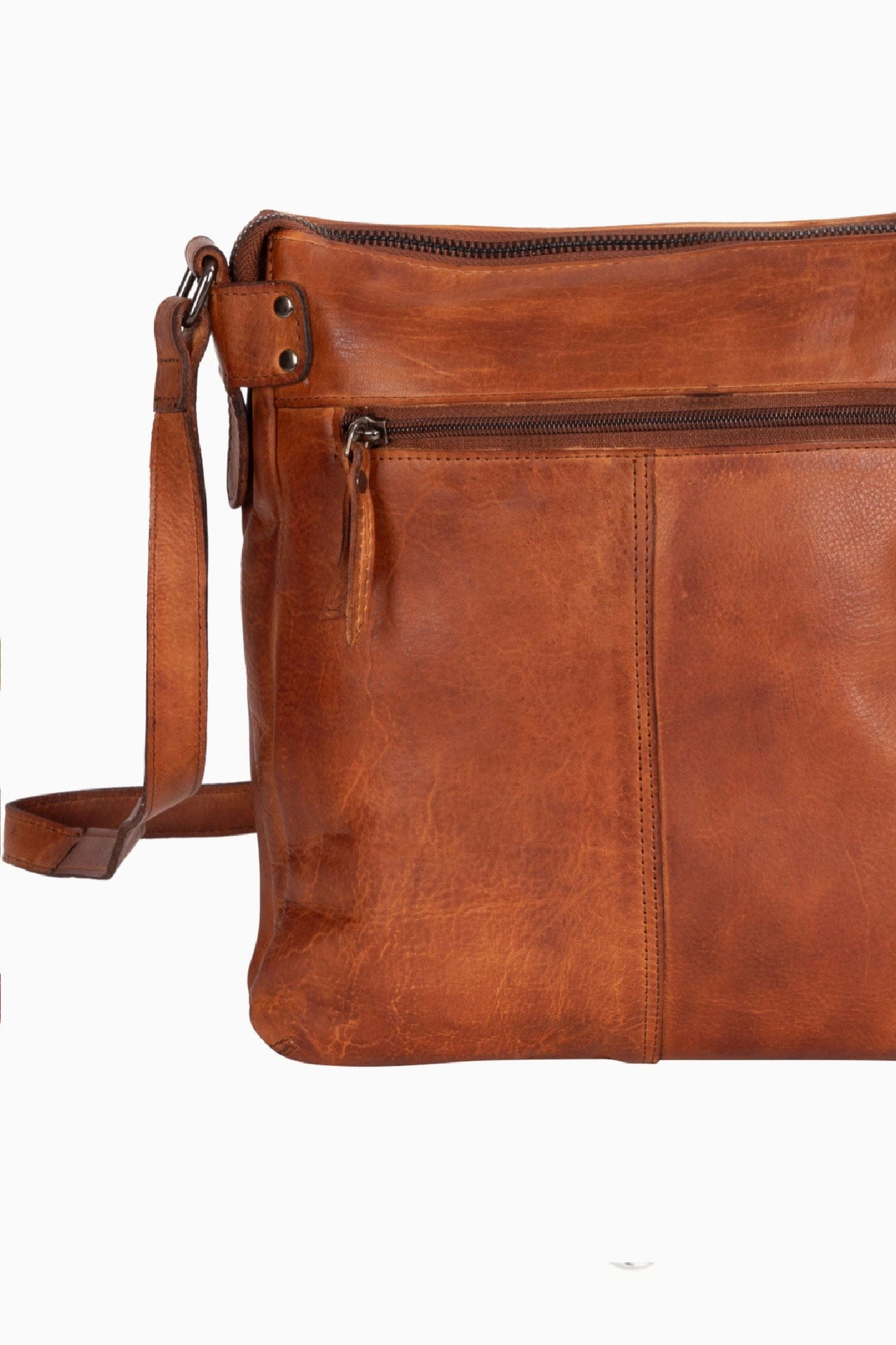 Robbie Leather Shoulder Bag Cognac