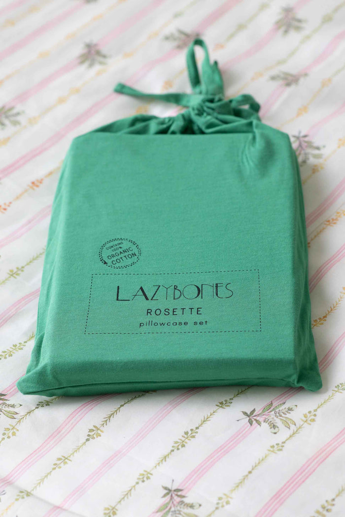 Rosette Emerald pillowcase set by Lazybones
