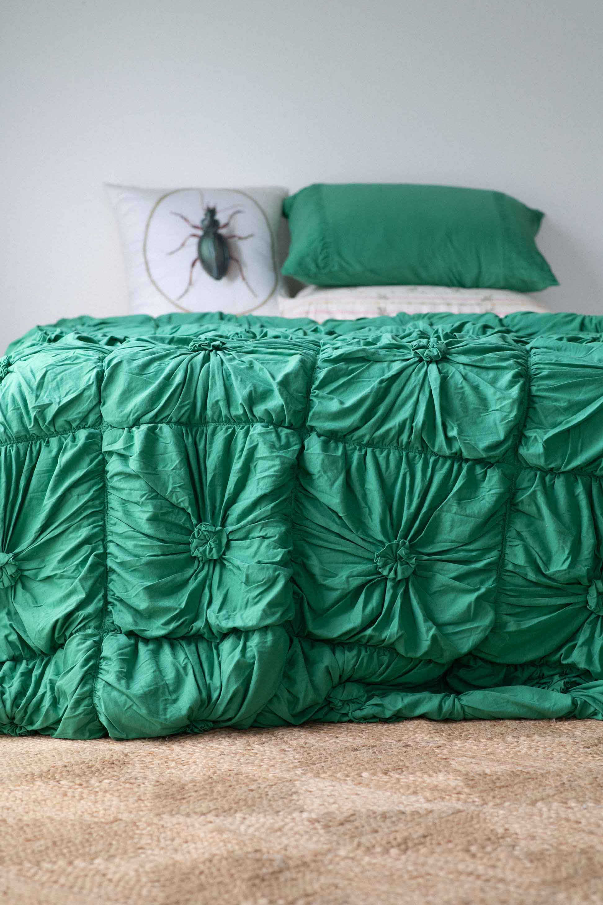 Rosette quilt Emerald *organic cotton