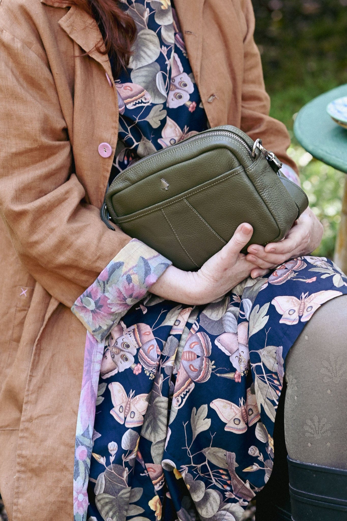 Siena Leather Cross Body Bag Olive