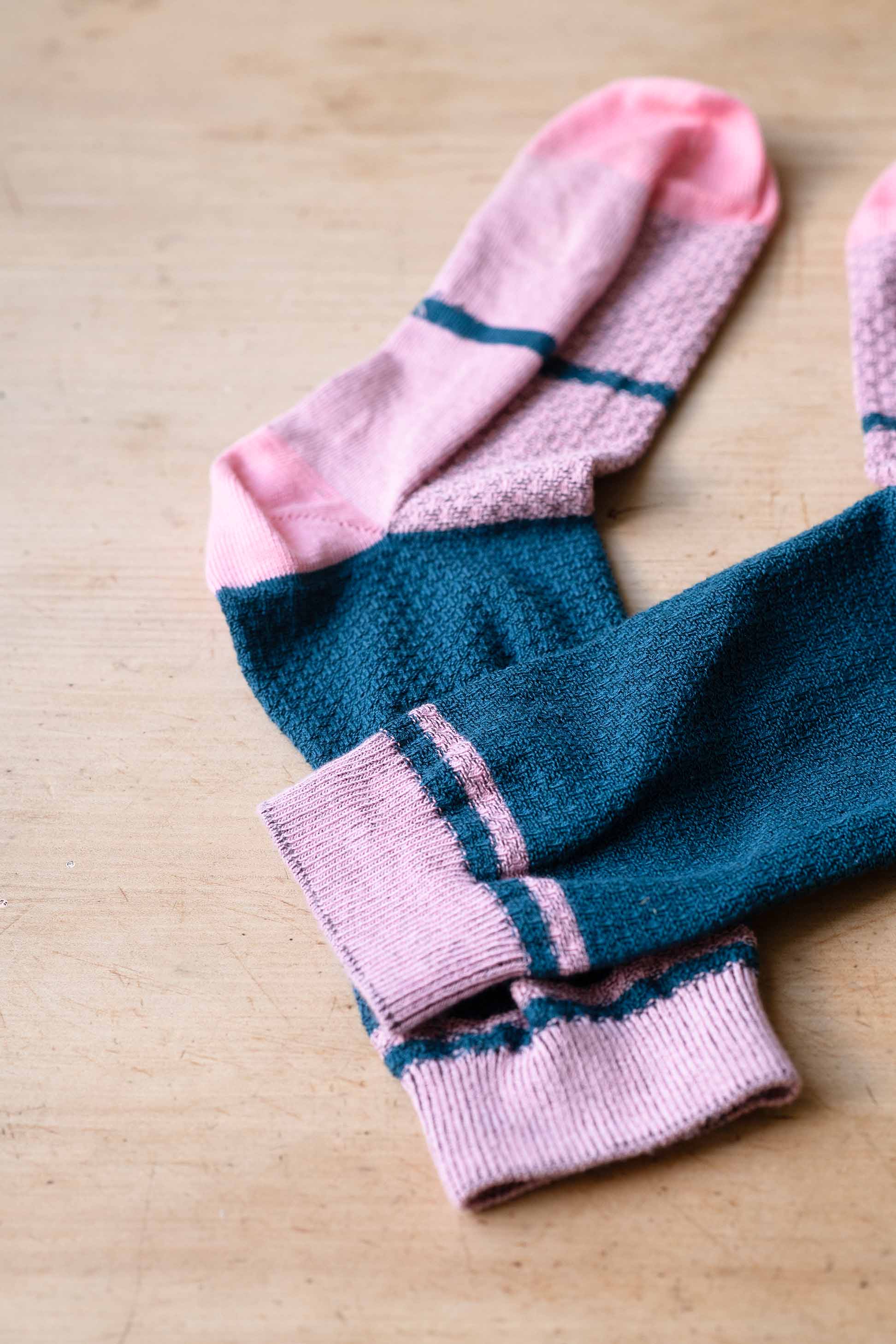 Waffle Socks Pink & Blue