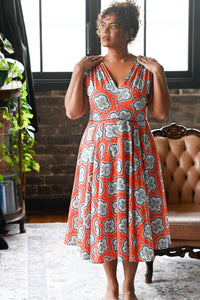 vintage midi dress allegra in aloha print